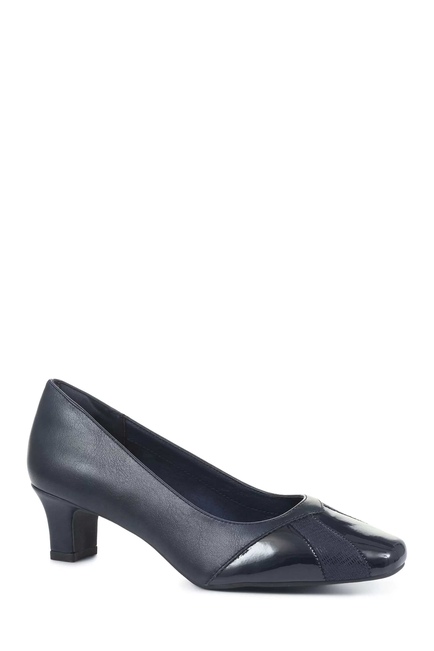 Pavers Heels | Block Heeled Court Shoes Blue