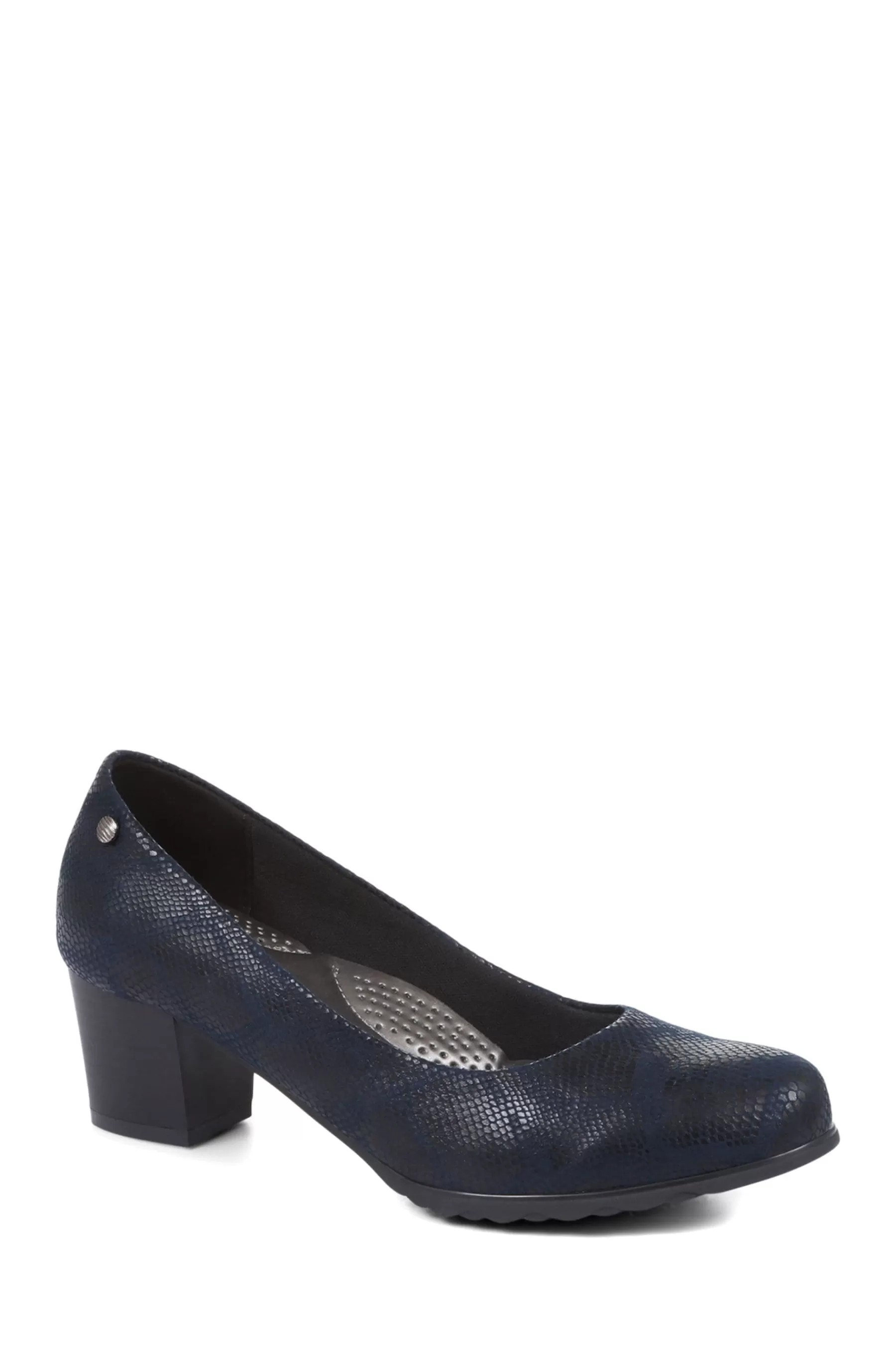 Pavers Heels | Block Heeled Court Shoes Blue