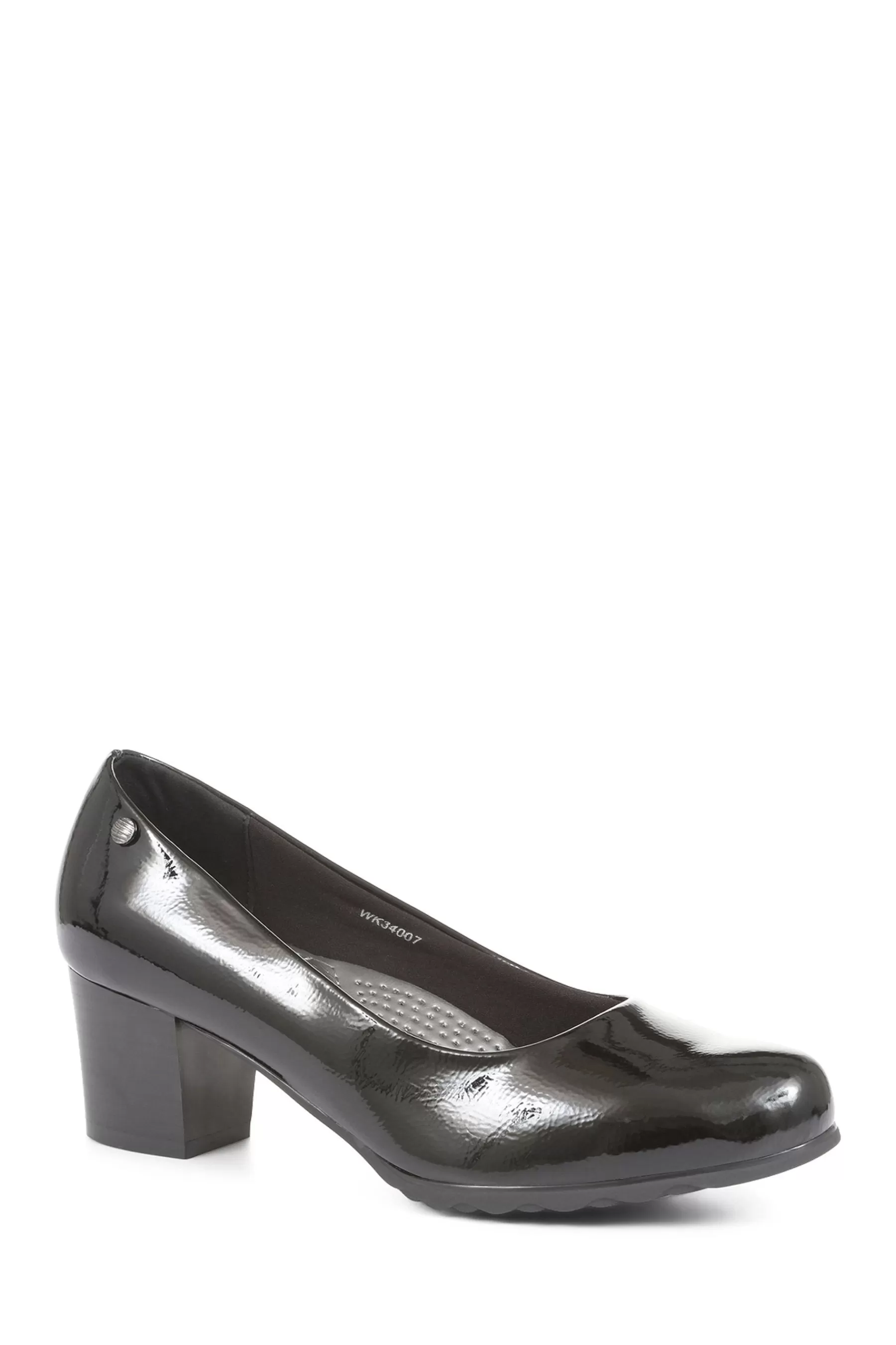 Pavers Heels | Block Heeled Court Shoes Black