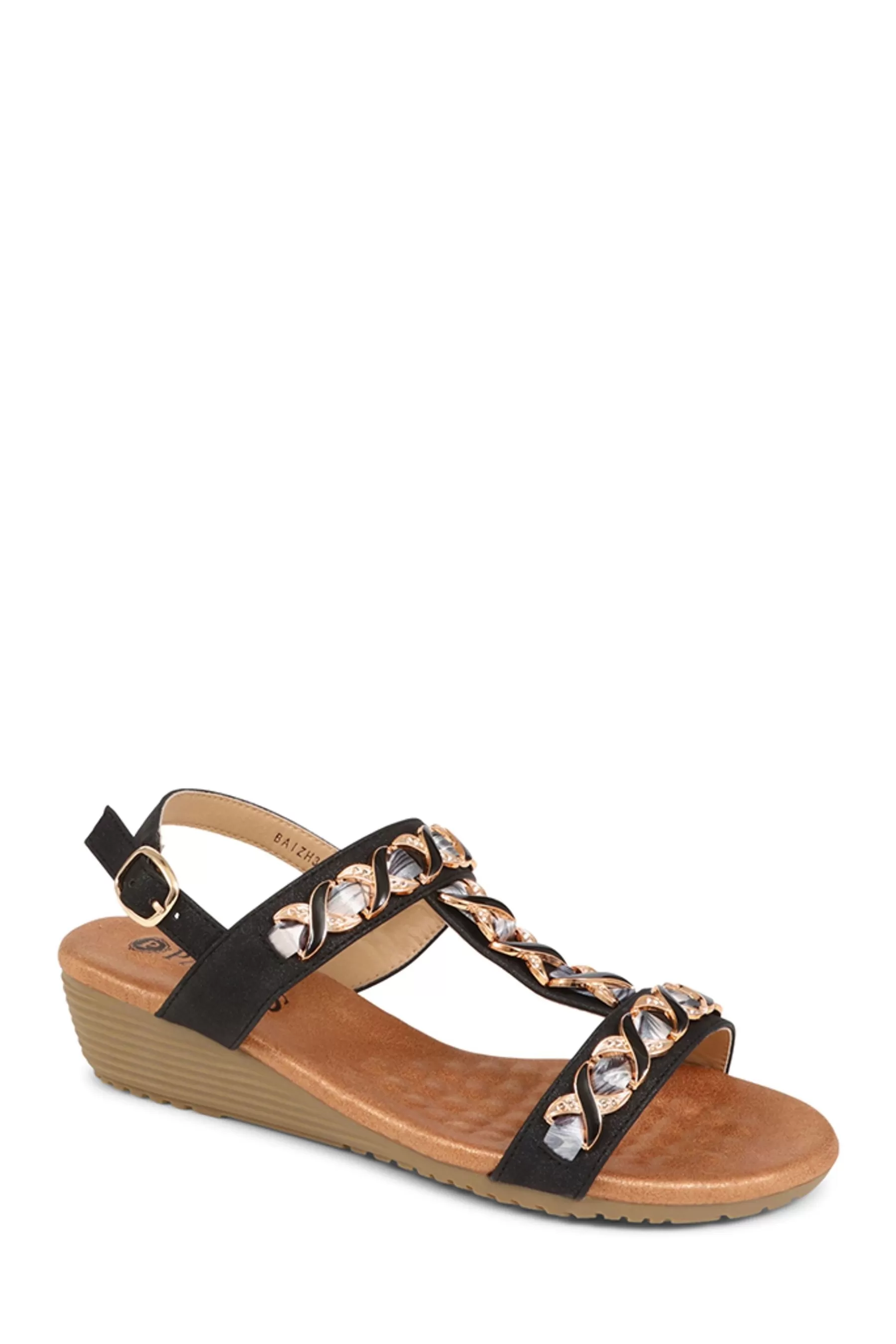 Pavers Sandals- Embellished Sandals Black