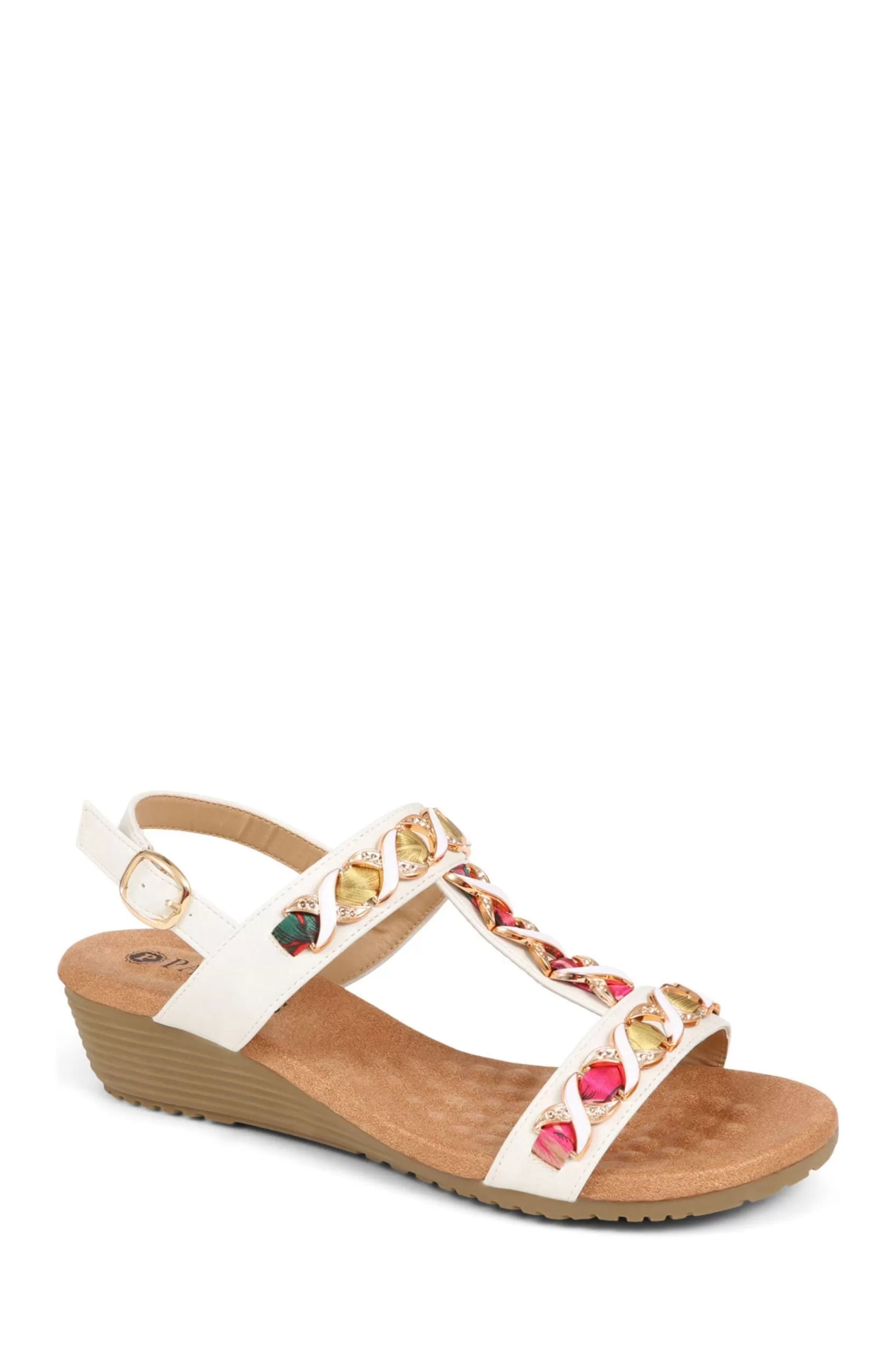 Pavers Sandals- Embellished Sandals White