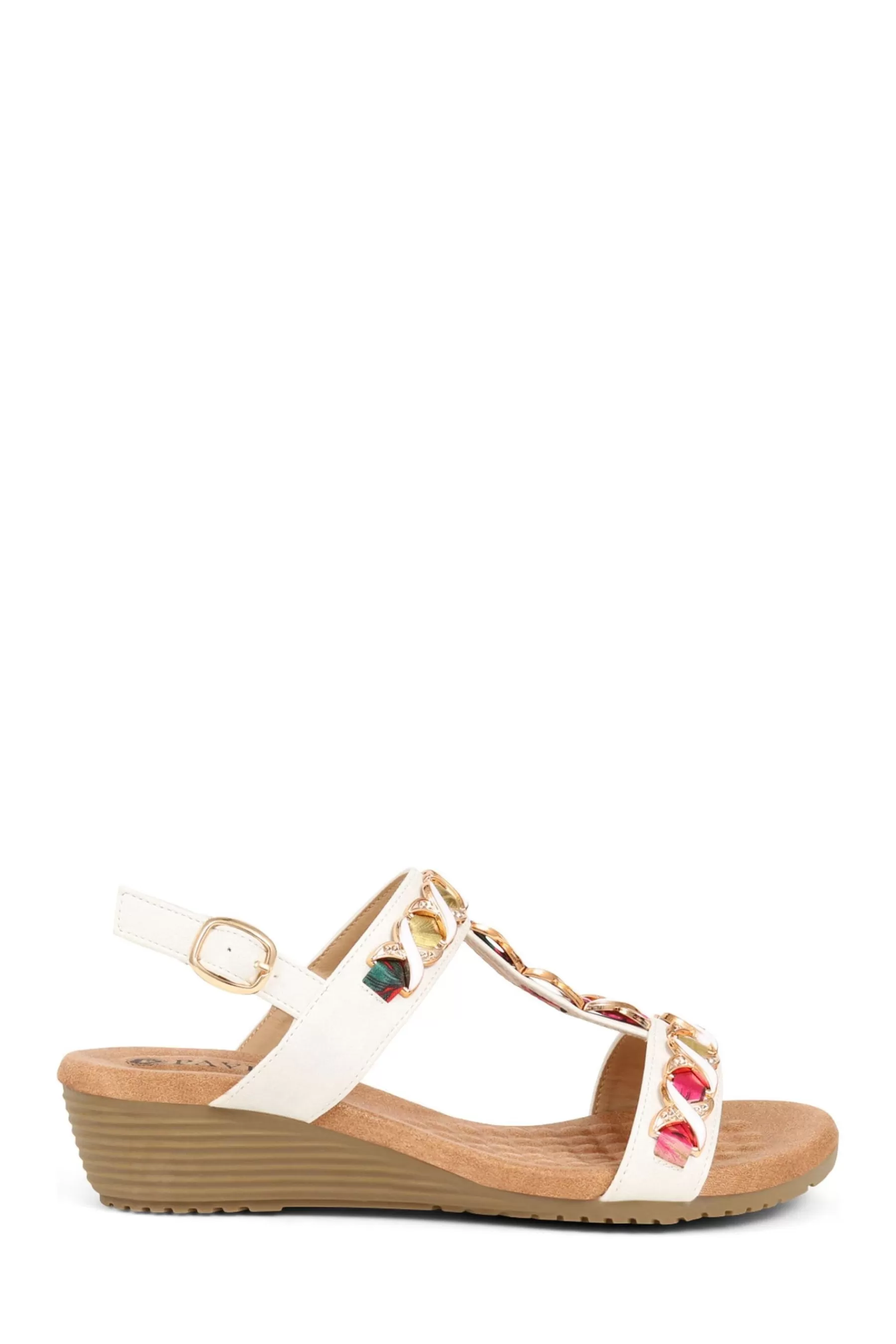 Pavers Sandals- Embellished Sandals White