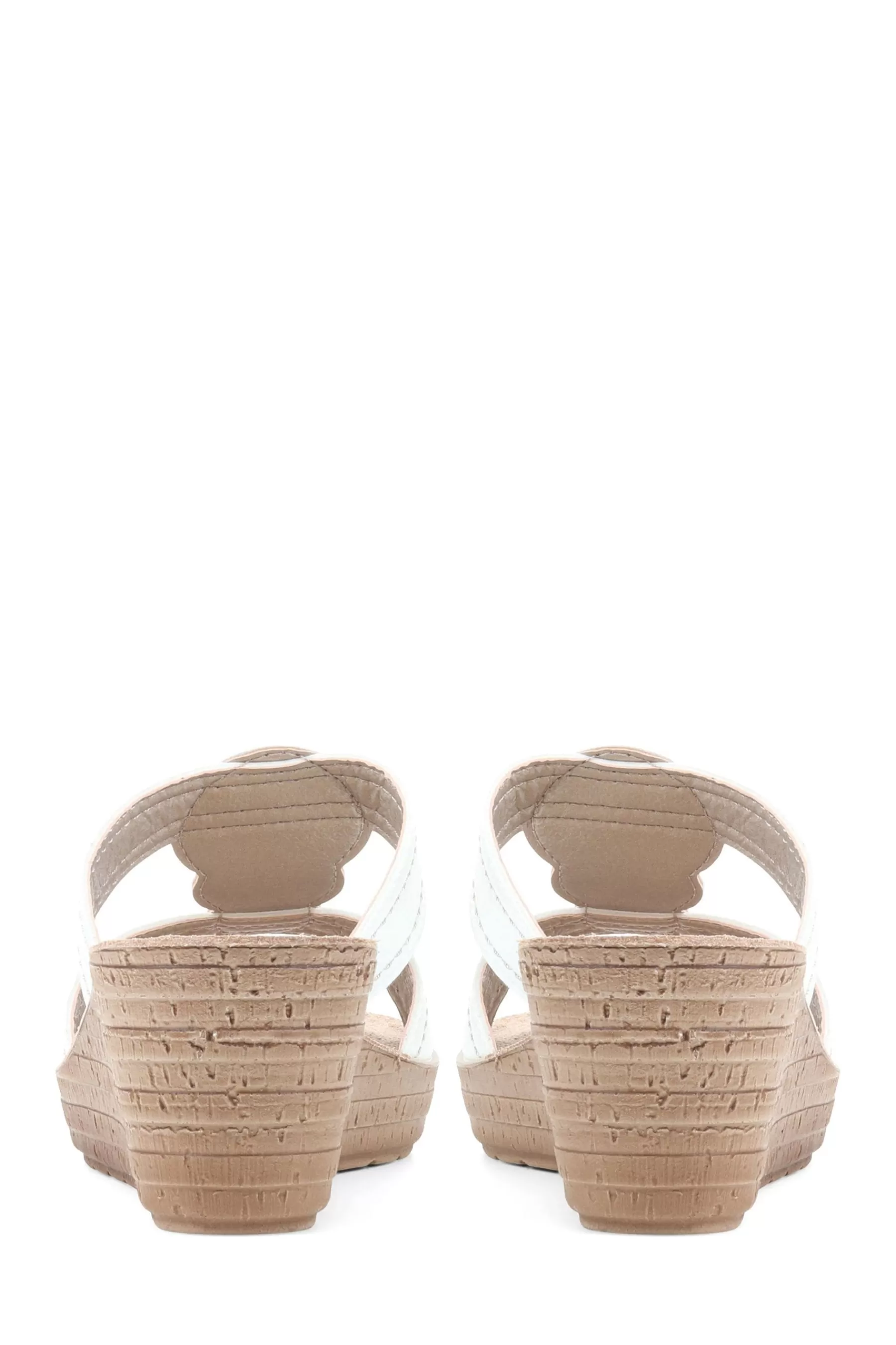 Pavers Sandals | Embellished Wedge Sandals White