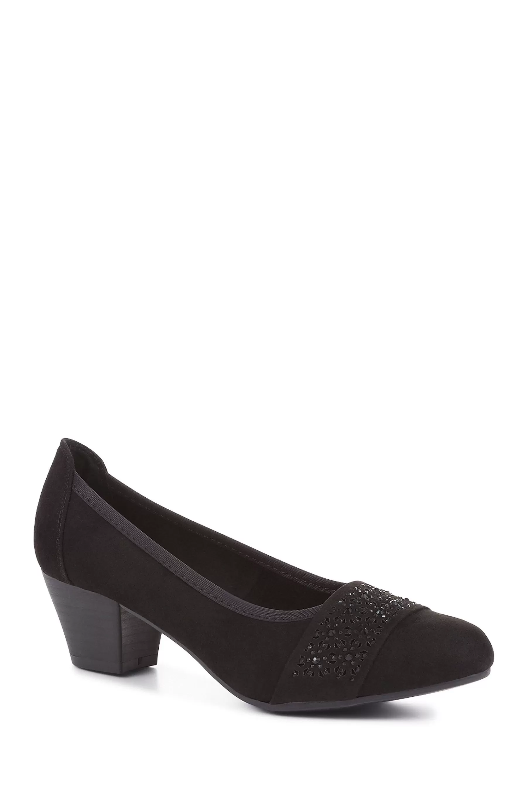 Pavers Flat- Ladies Court Smart Shoes Black