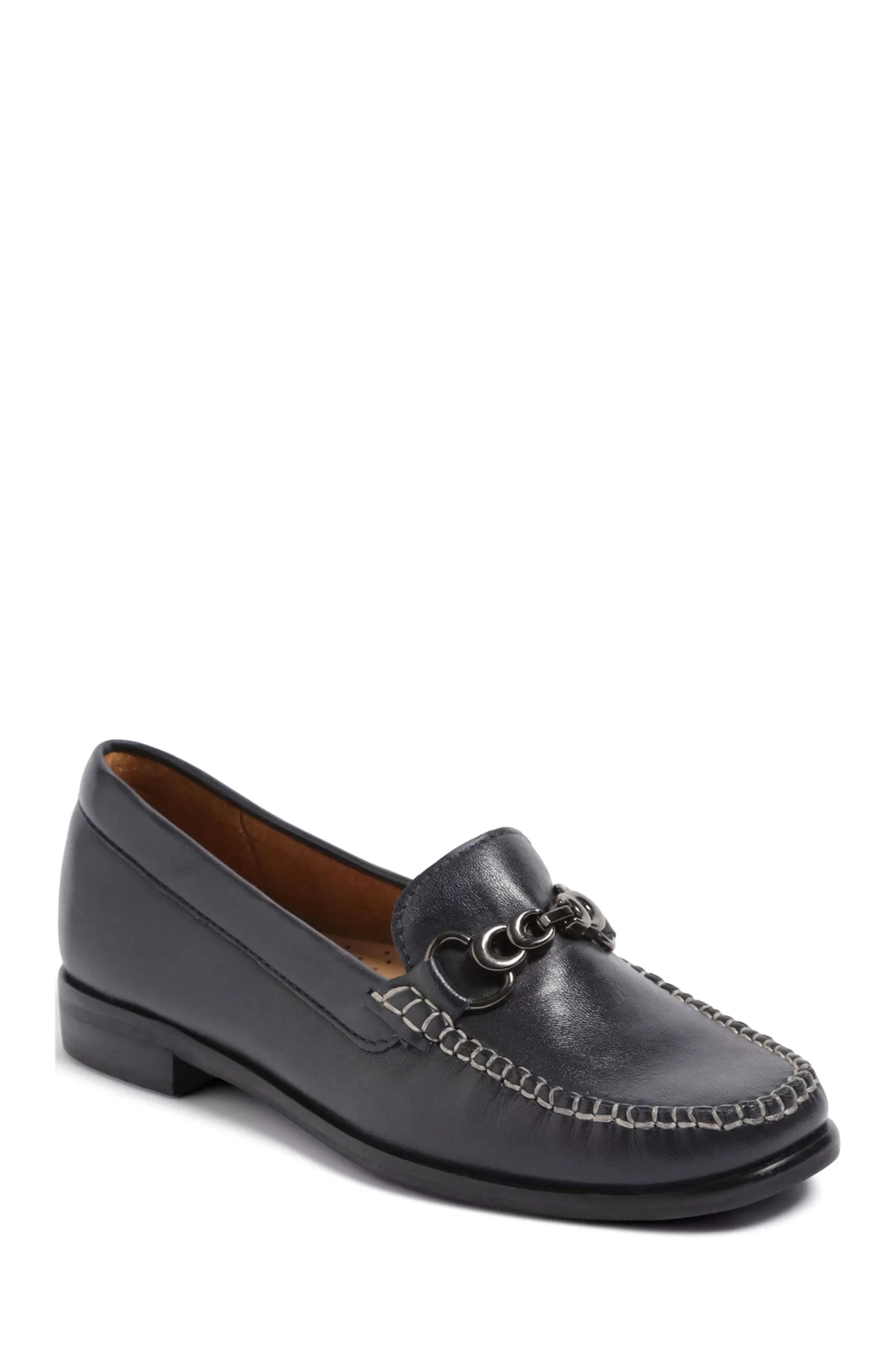 Pavers Flat- Leather Snaffle Loafers Blue