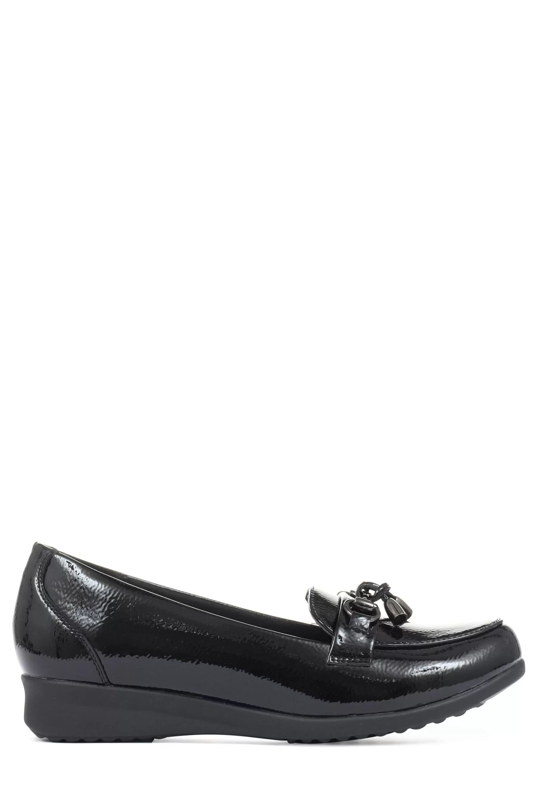 Pavers Flat | Patent Ladies Loafers Black