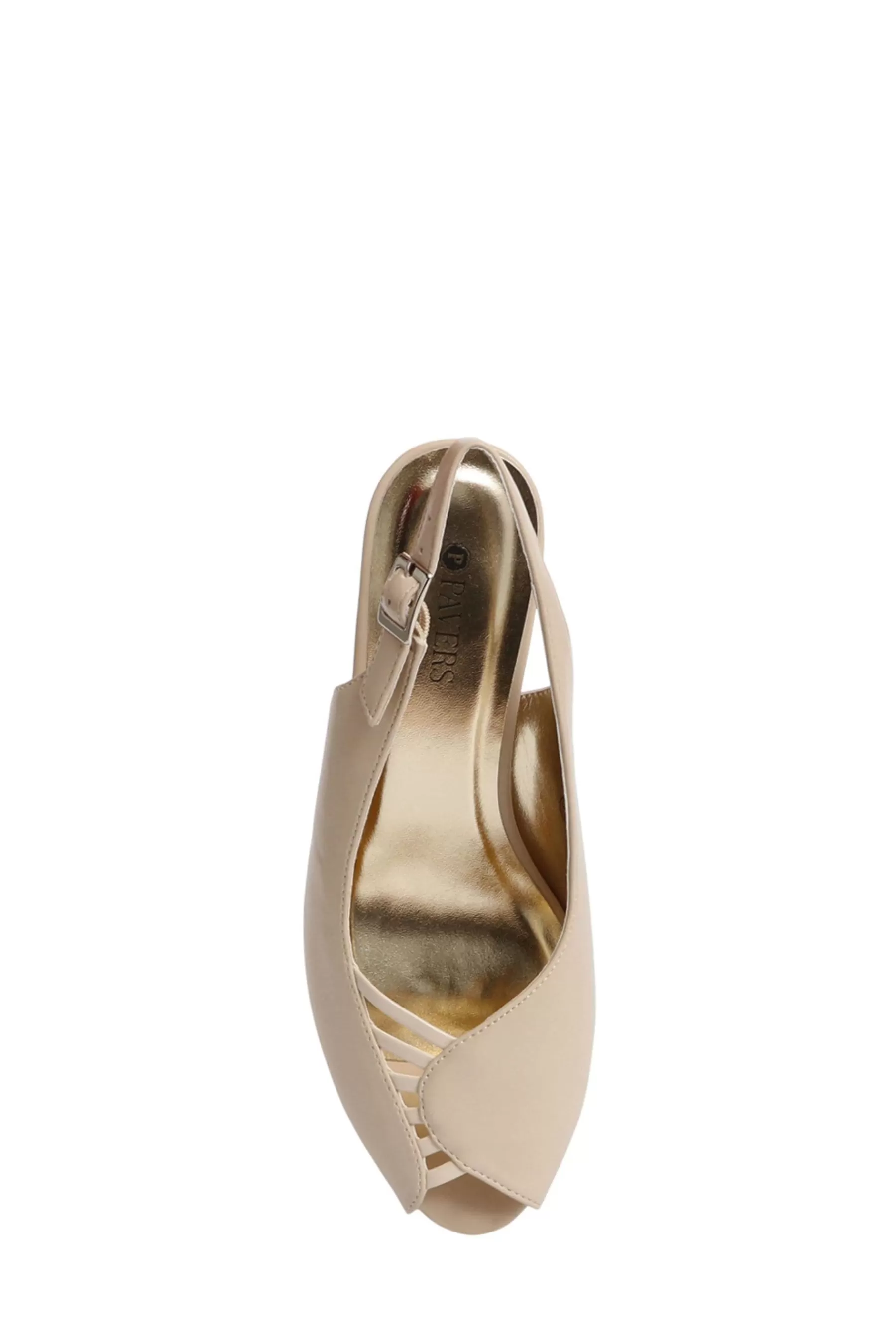 Pavers Heels- Peep Toe Slingback High Heels Cream