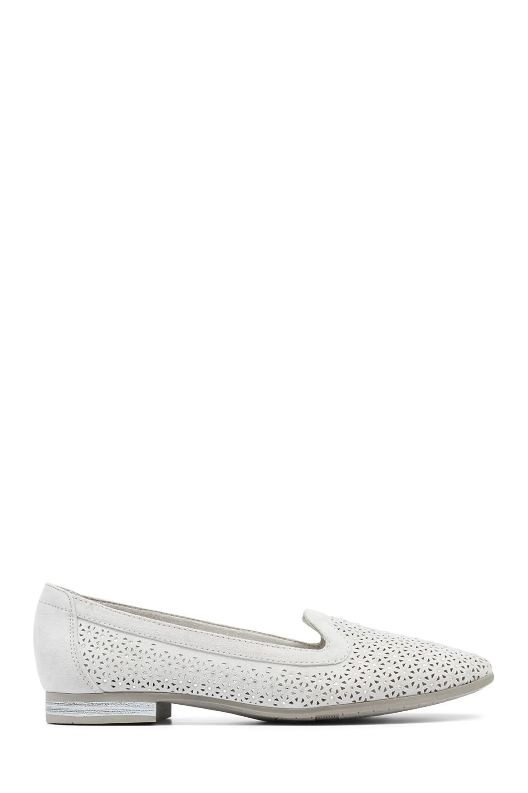 Pavers Flat- Slip-On Embellished Loafers Grey