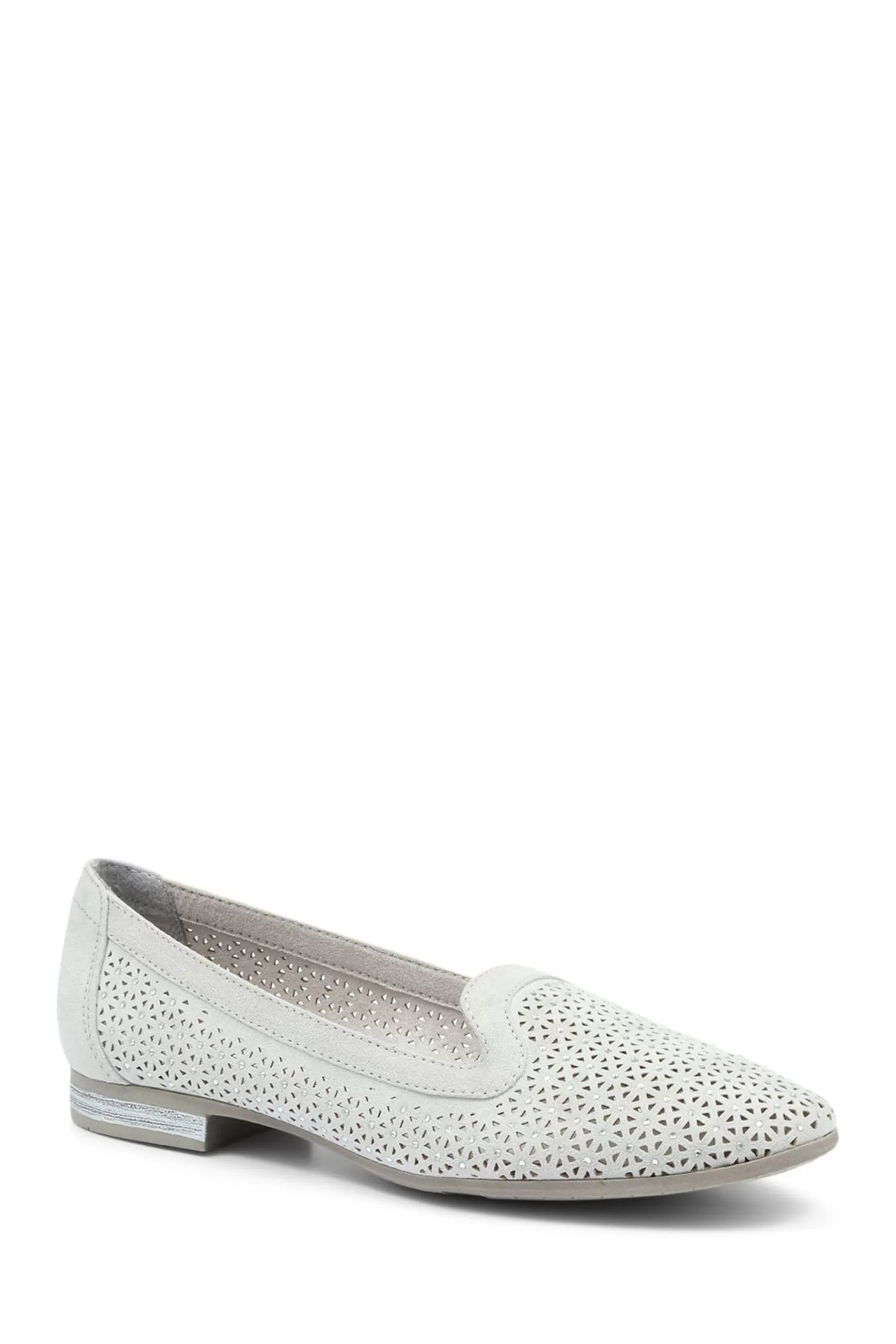 Pavers Flat- Slip-On Embellished Loafers Grey