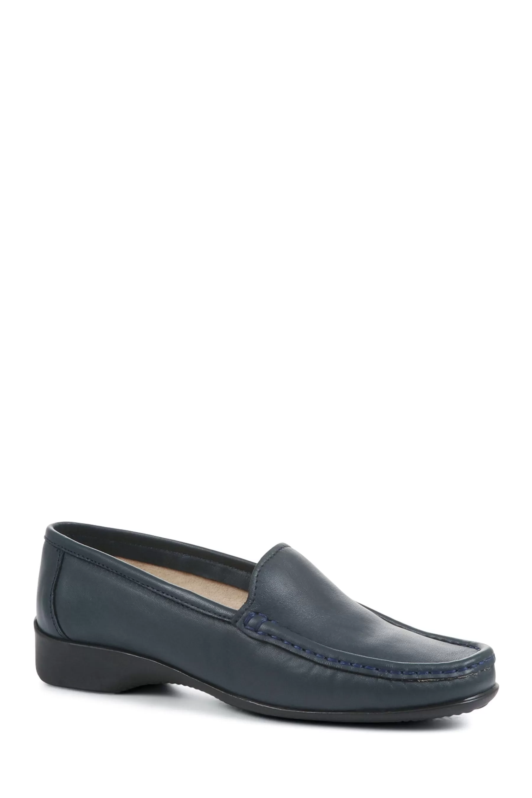 Pavers Flat- Wide Fit Leather Loafers Blue