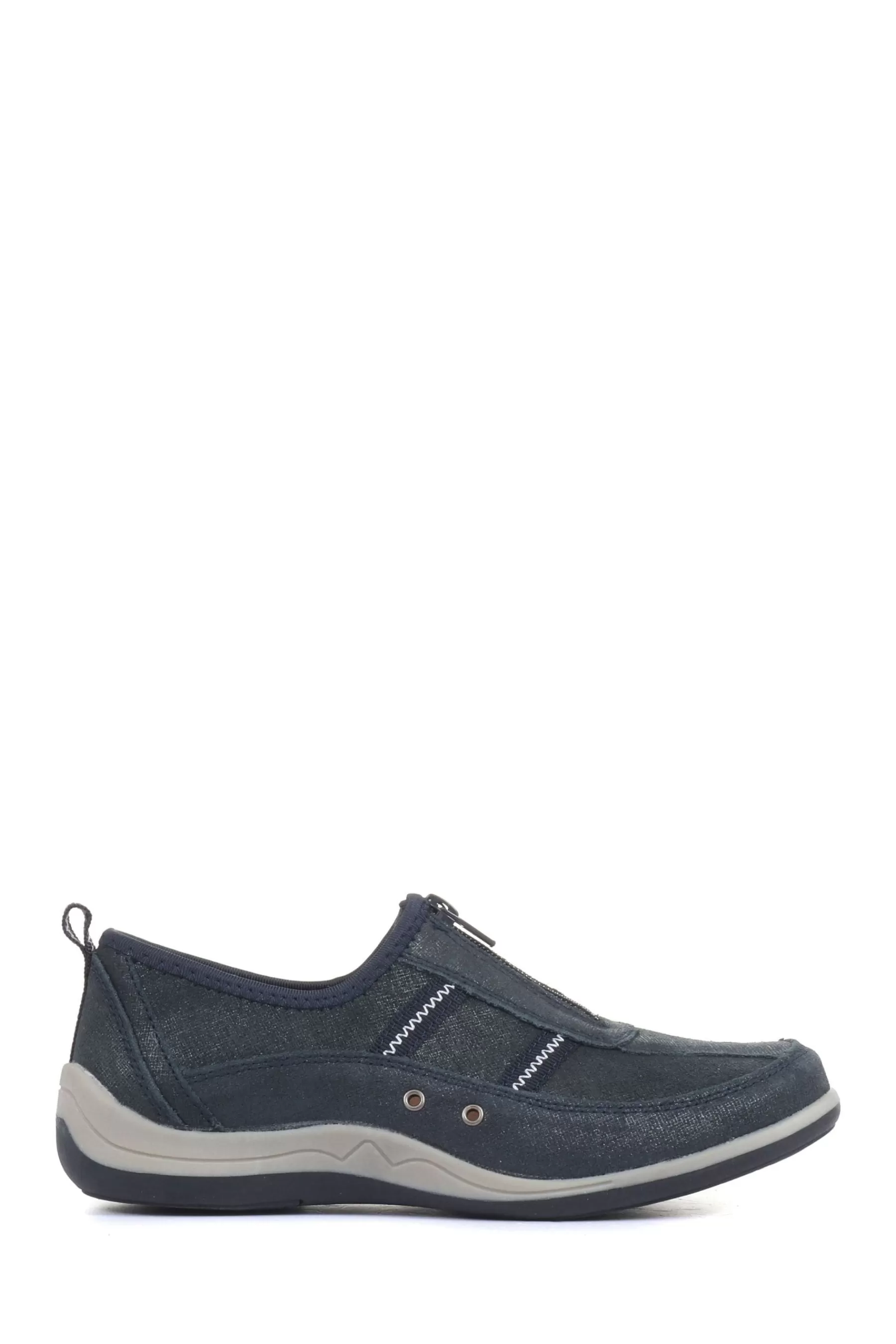 Pavers Flat- Womens Casual Leather Shoes Navy