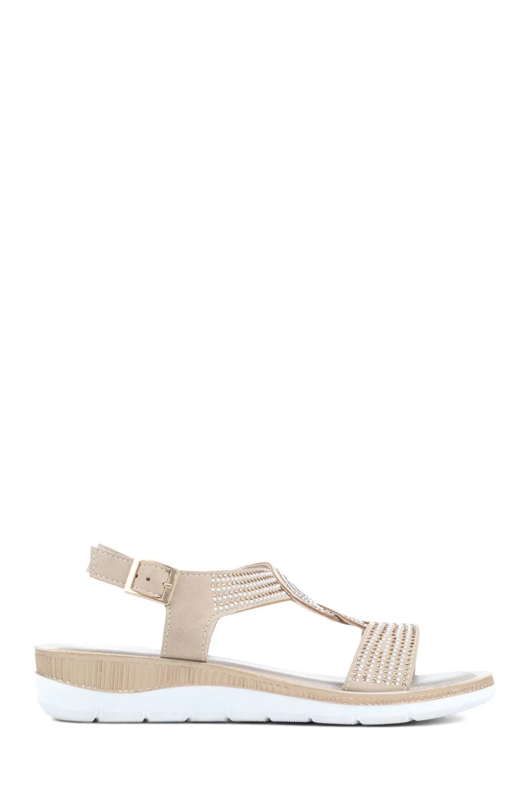 Pavers Sandals- Woven Ankle Strap Sandals Gold