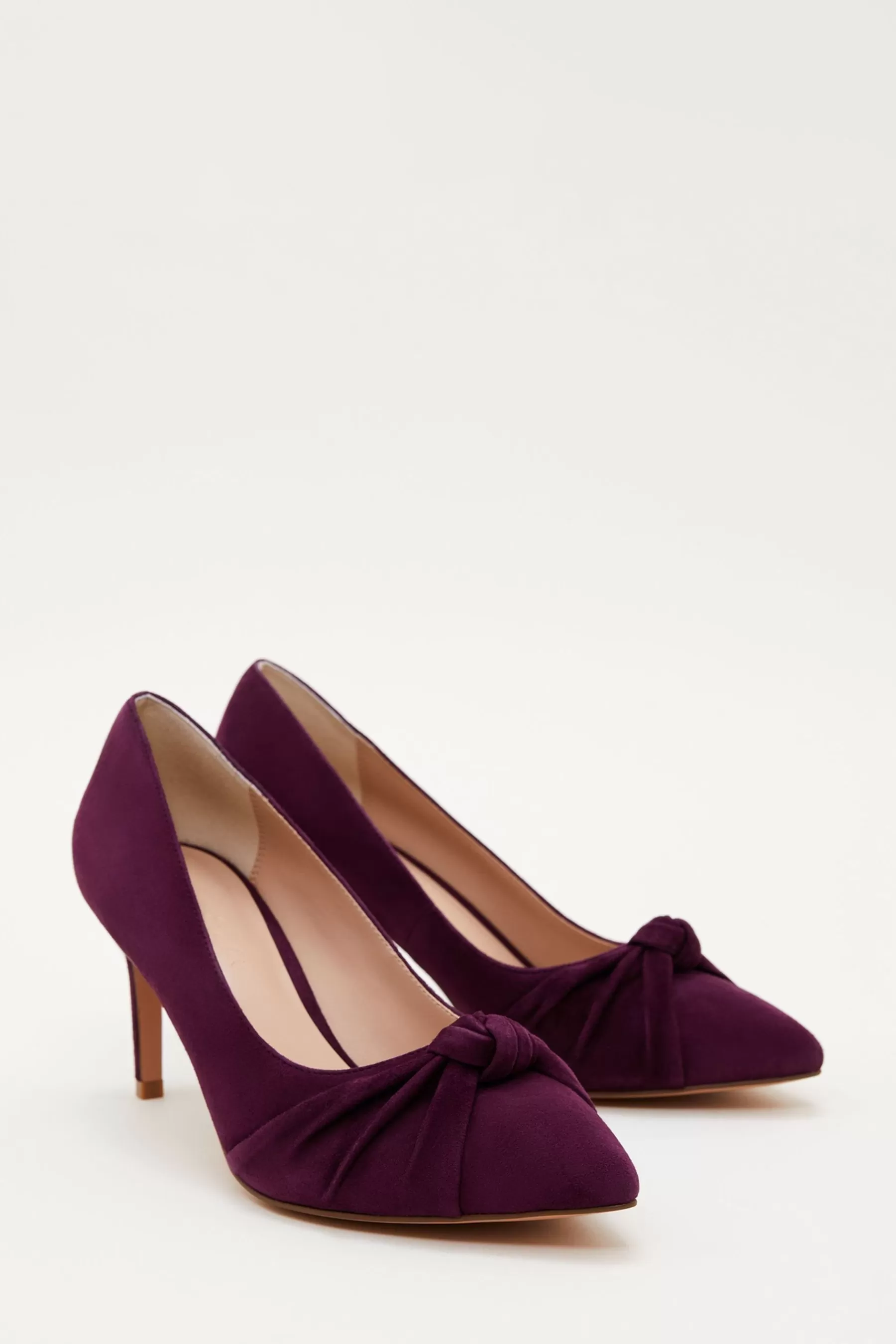 Phase Eight Heels | Knot Front Suede Court Shoes Purple