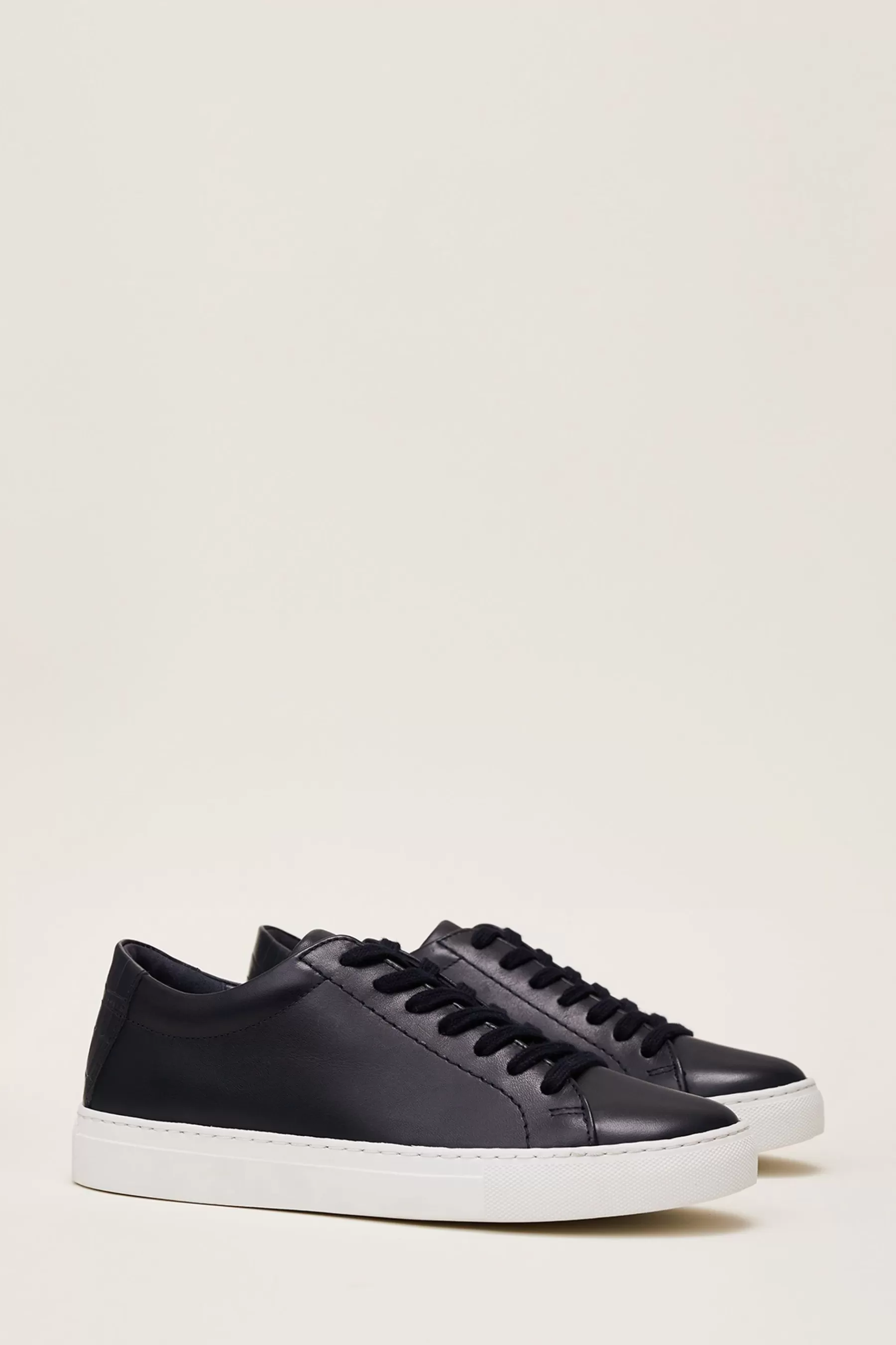 Phase Eight Flat- Rosanna Navy Leather Trainers Blue