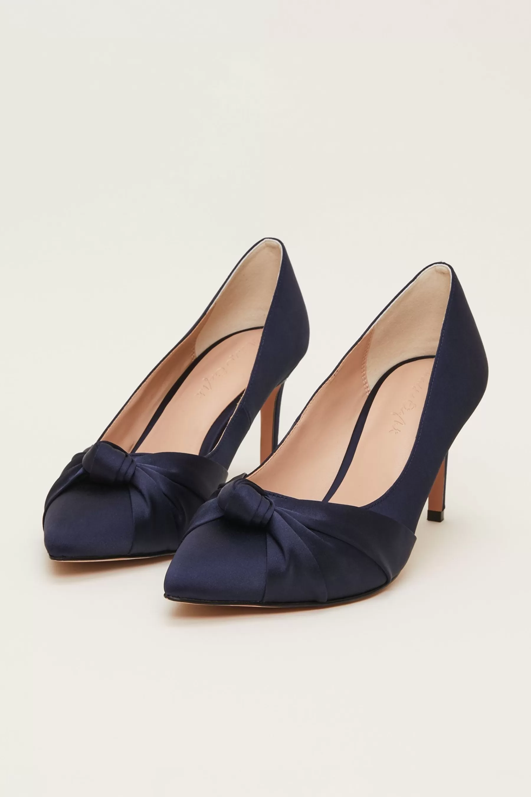 Phase Eight Heels | Satin Knot Front Court Shoes Blue