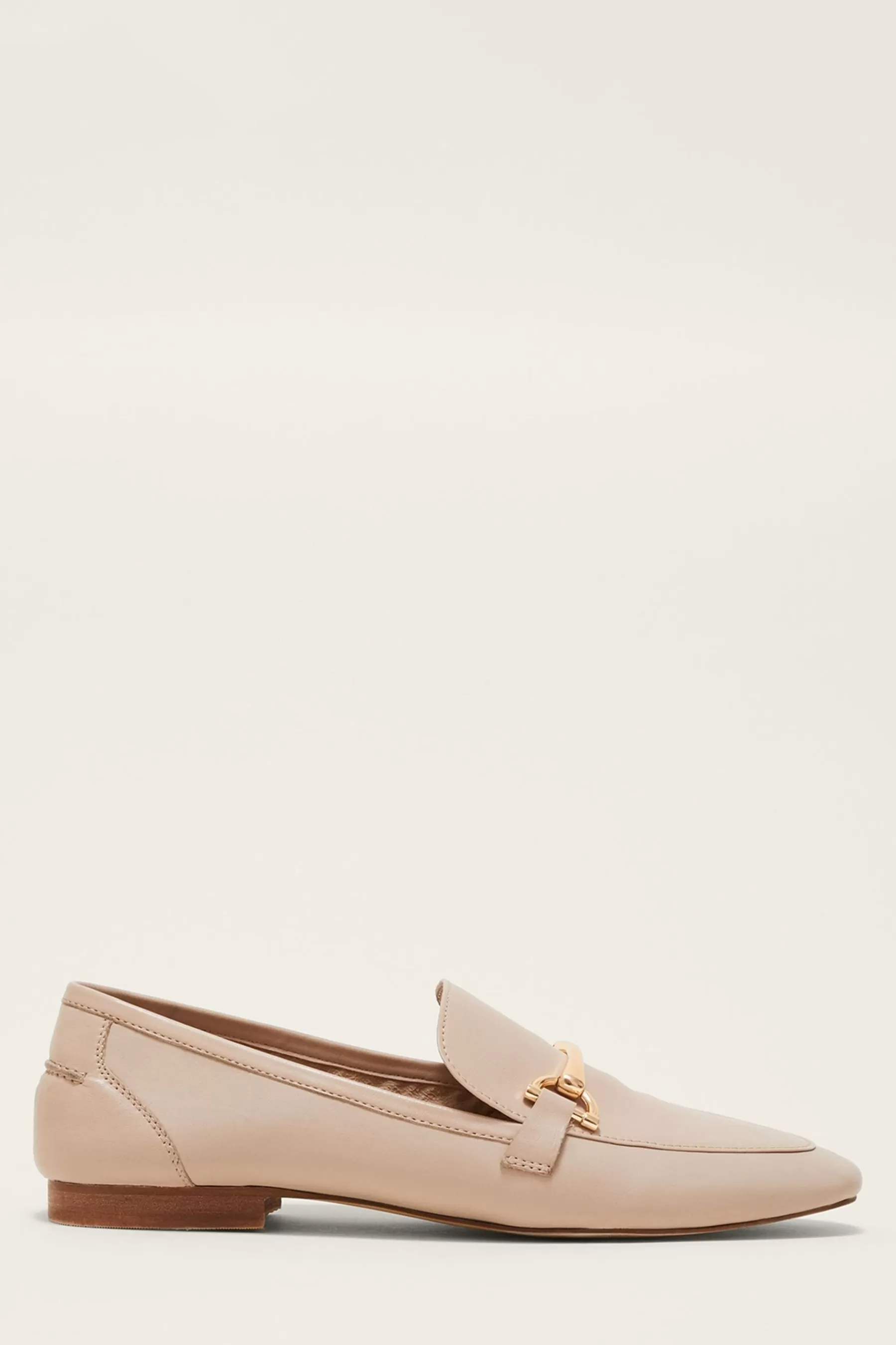 Phase Eight Flat- T-Bar Leather Mules Natural