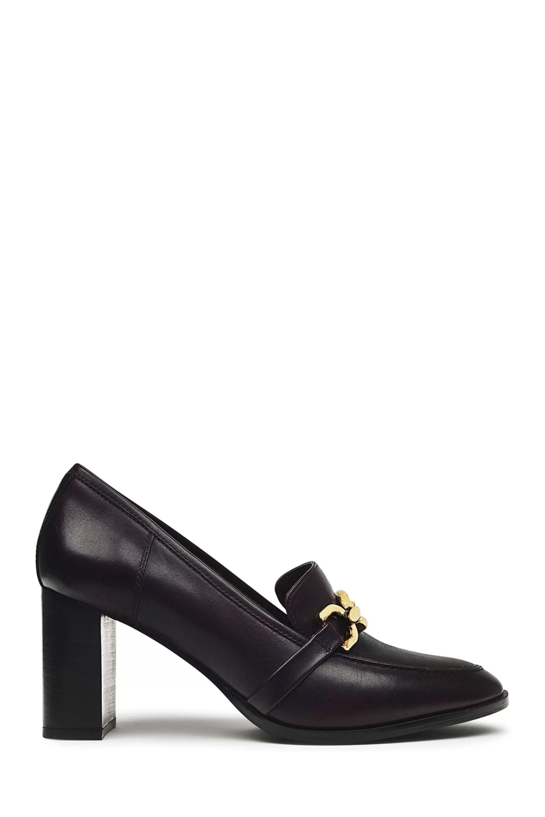 Radley Heels | London Cavendish Mews Chunky Chain Heeled Loafers Red