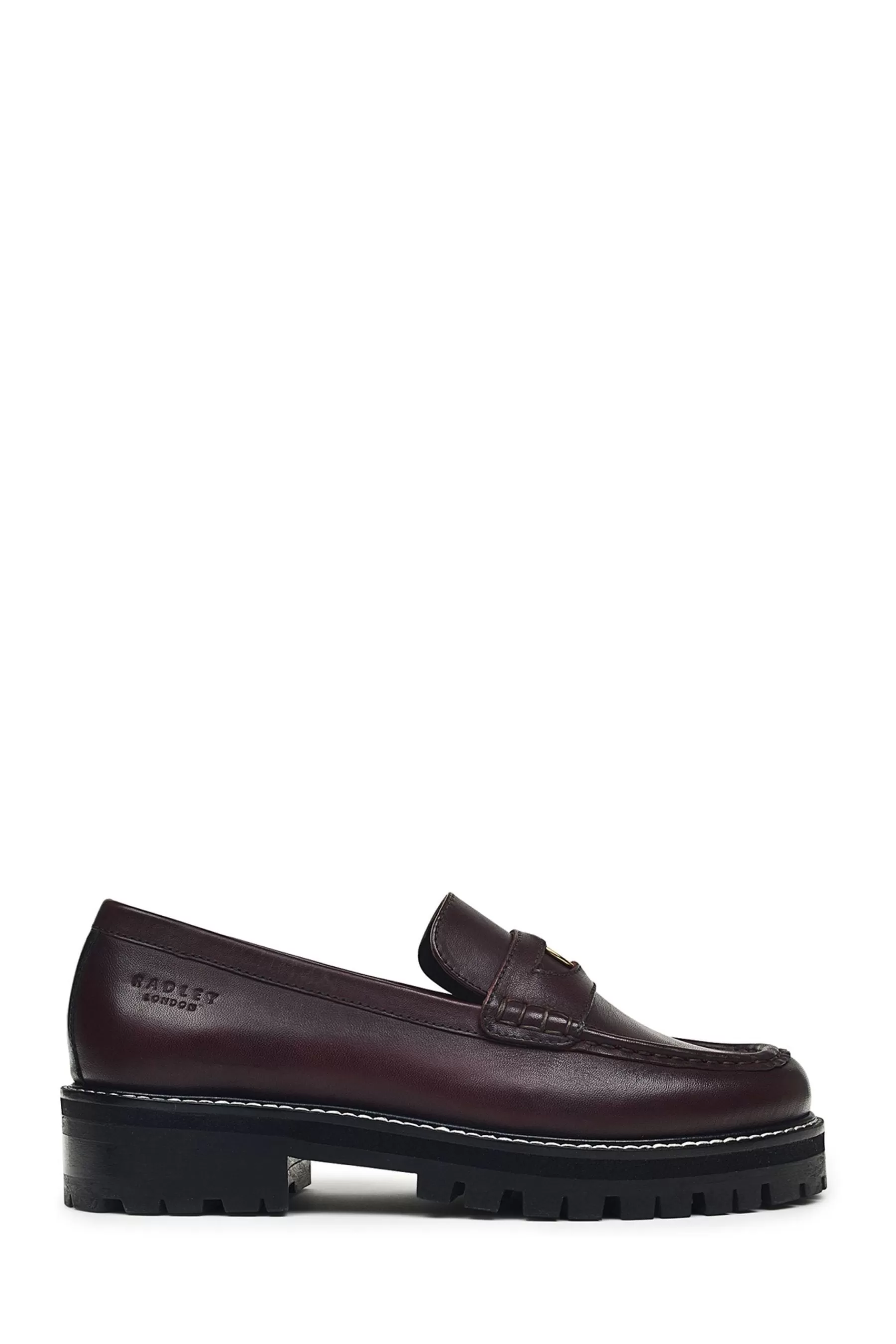 Radley Flat- London Thistle Grove Chunky Penny Loafers Red