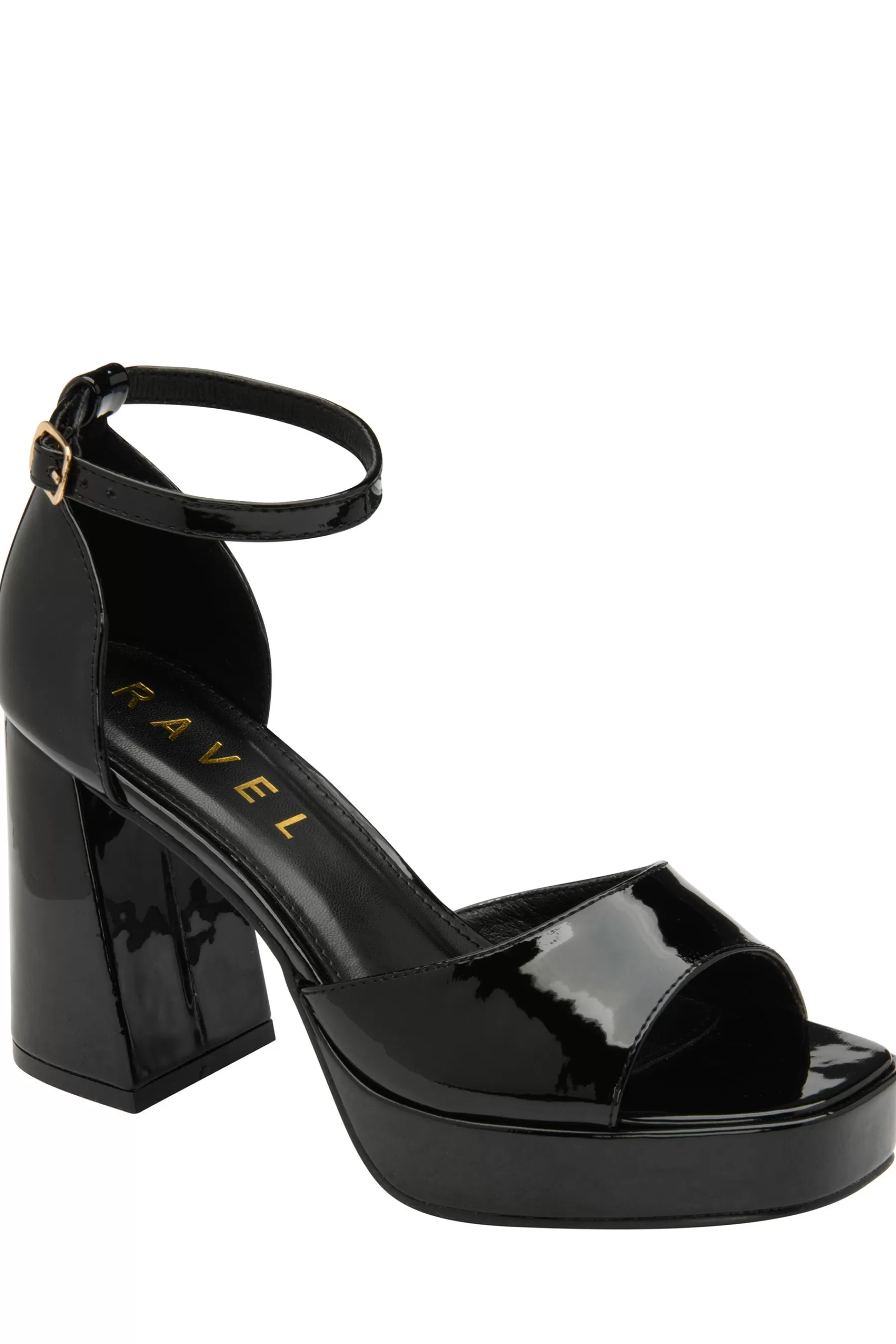 Ravel Heels | Platform Sandals With Ankle Strap Black