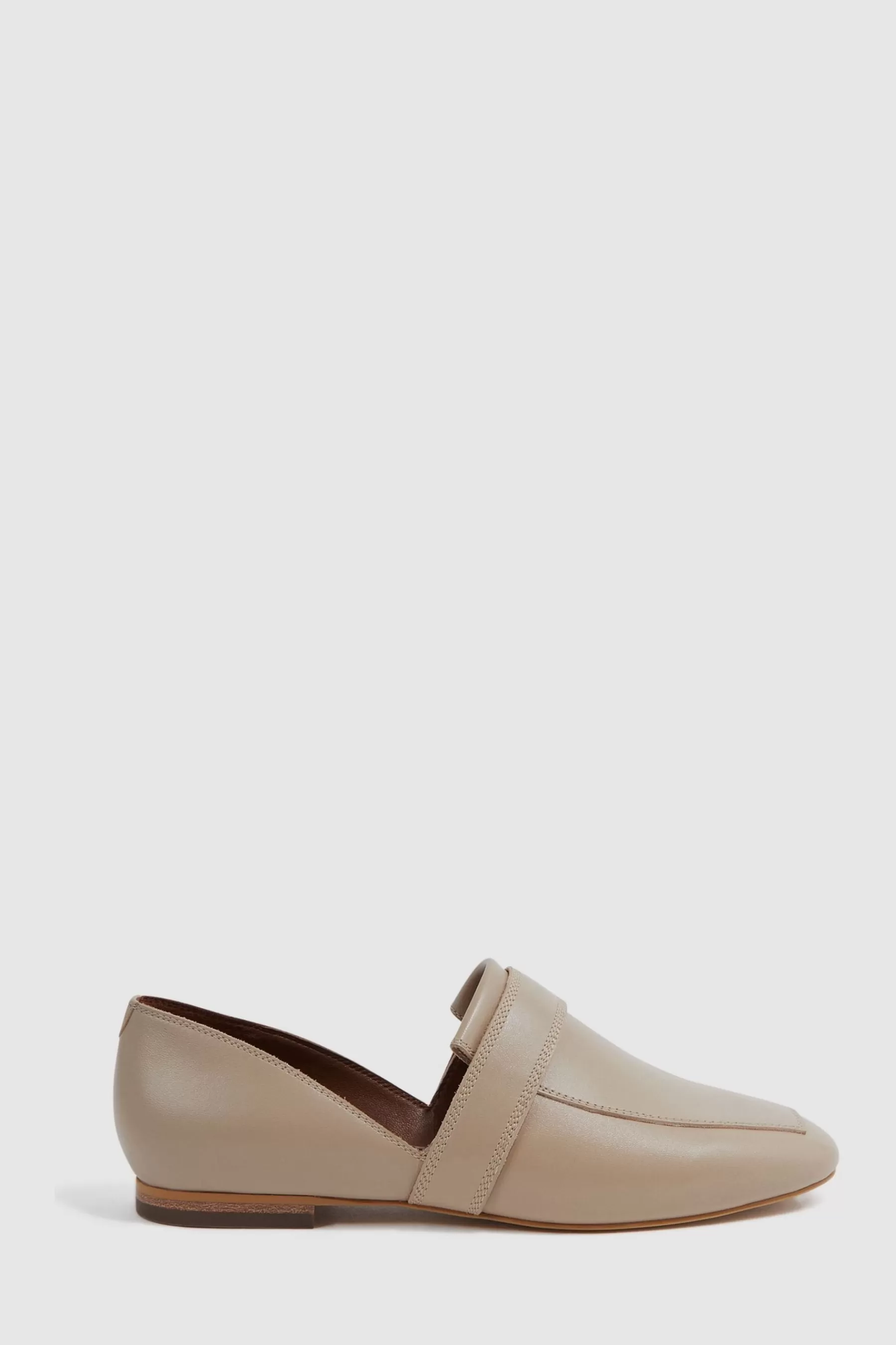 Reiss Flat- Irina Leather Loafers Nude