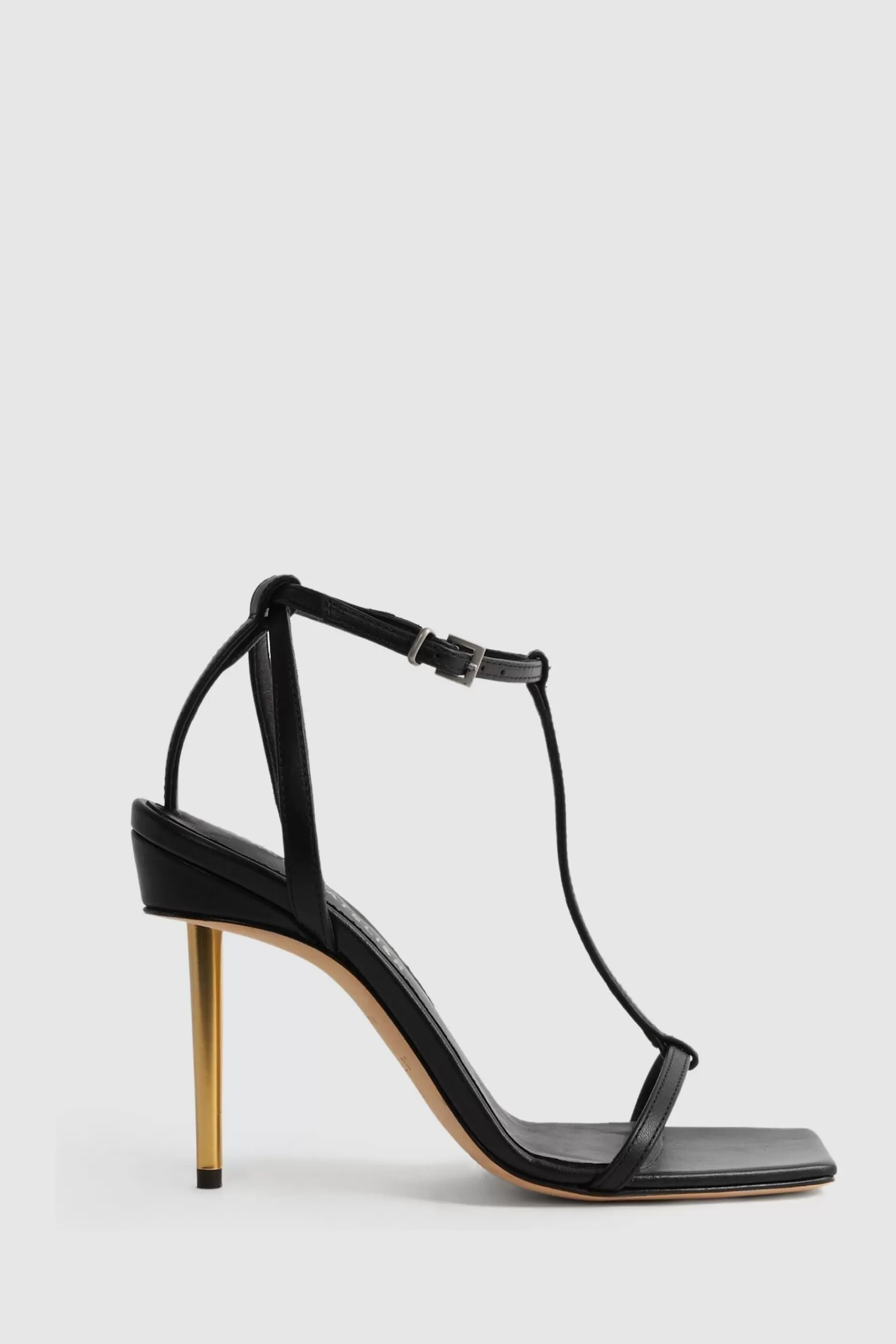 Atelier Heels-Reiss Sophia Italian Leather Strappy Heels Black