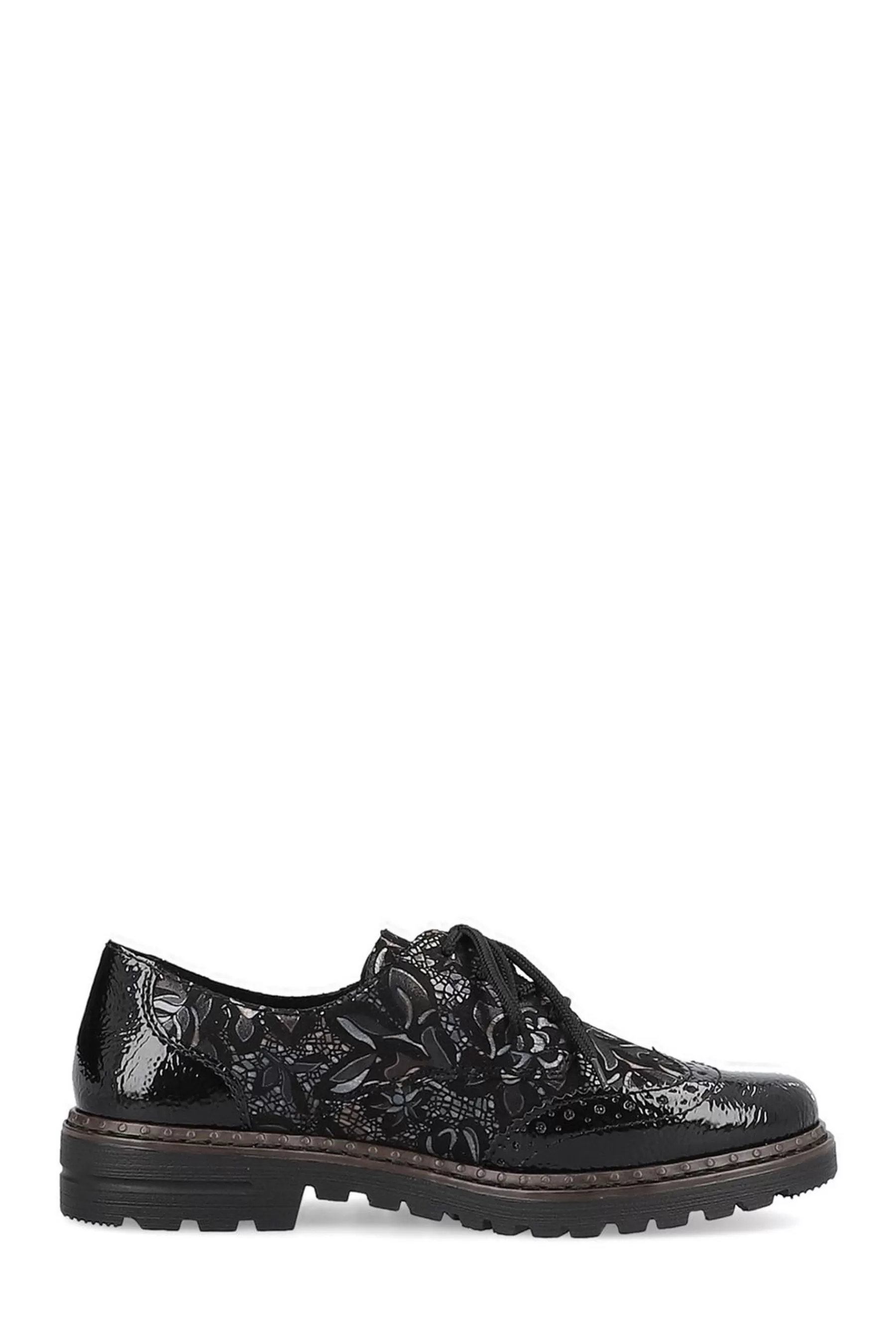 Rieker Flat | Womens Lace-Up Shoes Black