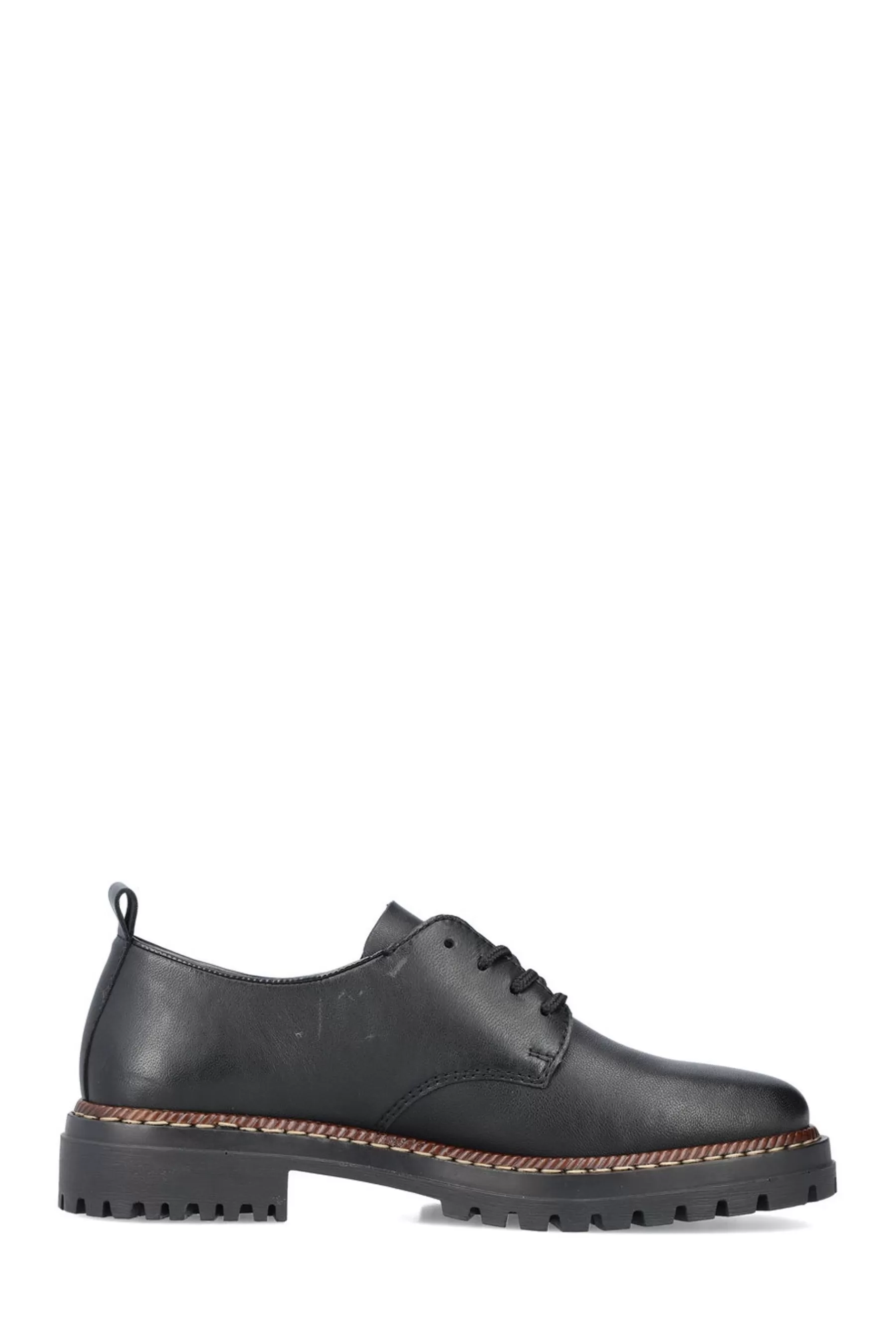 Rieker Flat- Womens Lace-Up Shoes Black