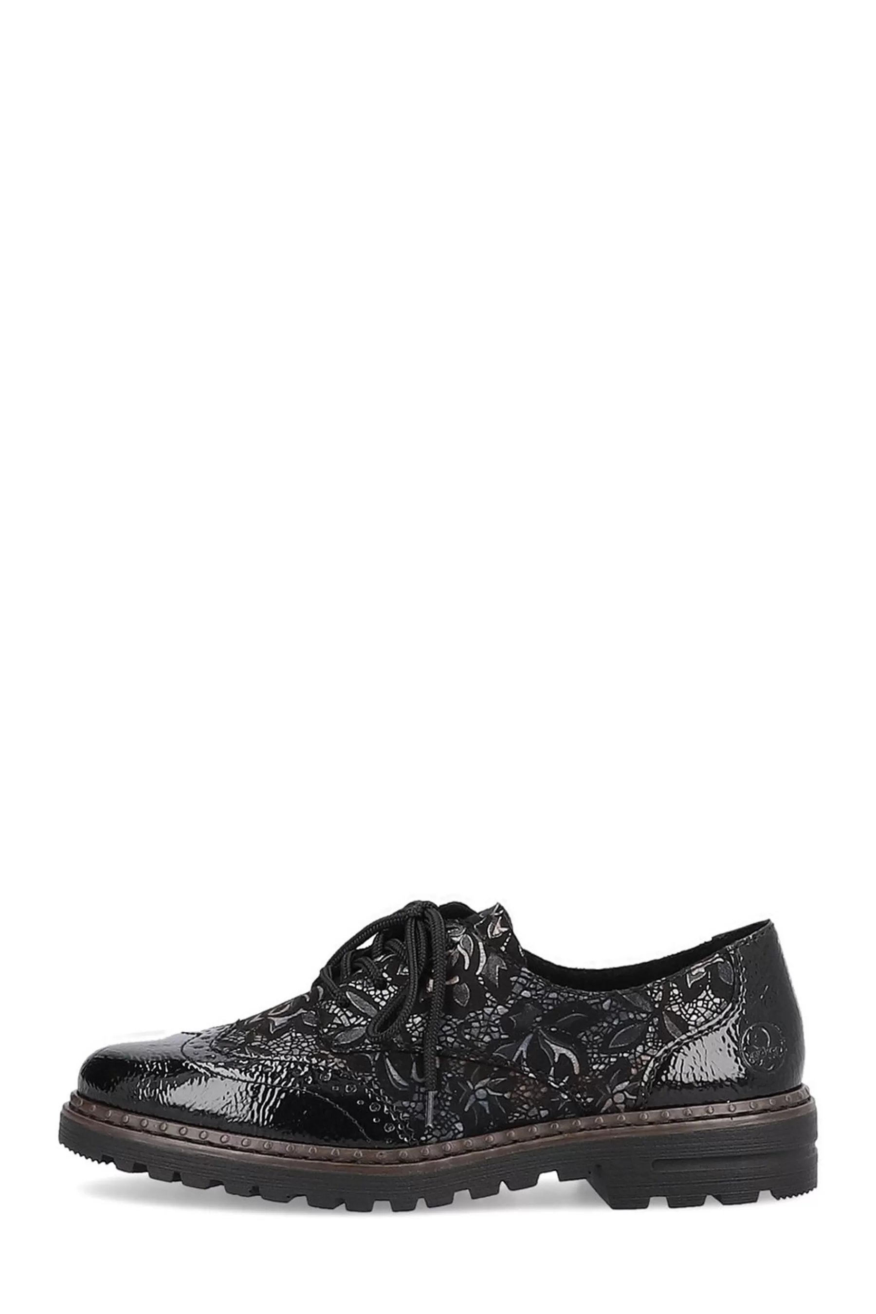 Rieker Flat | Womens Lace-Up Shoes Black