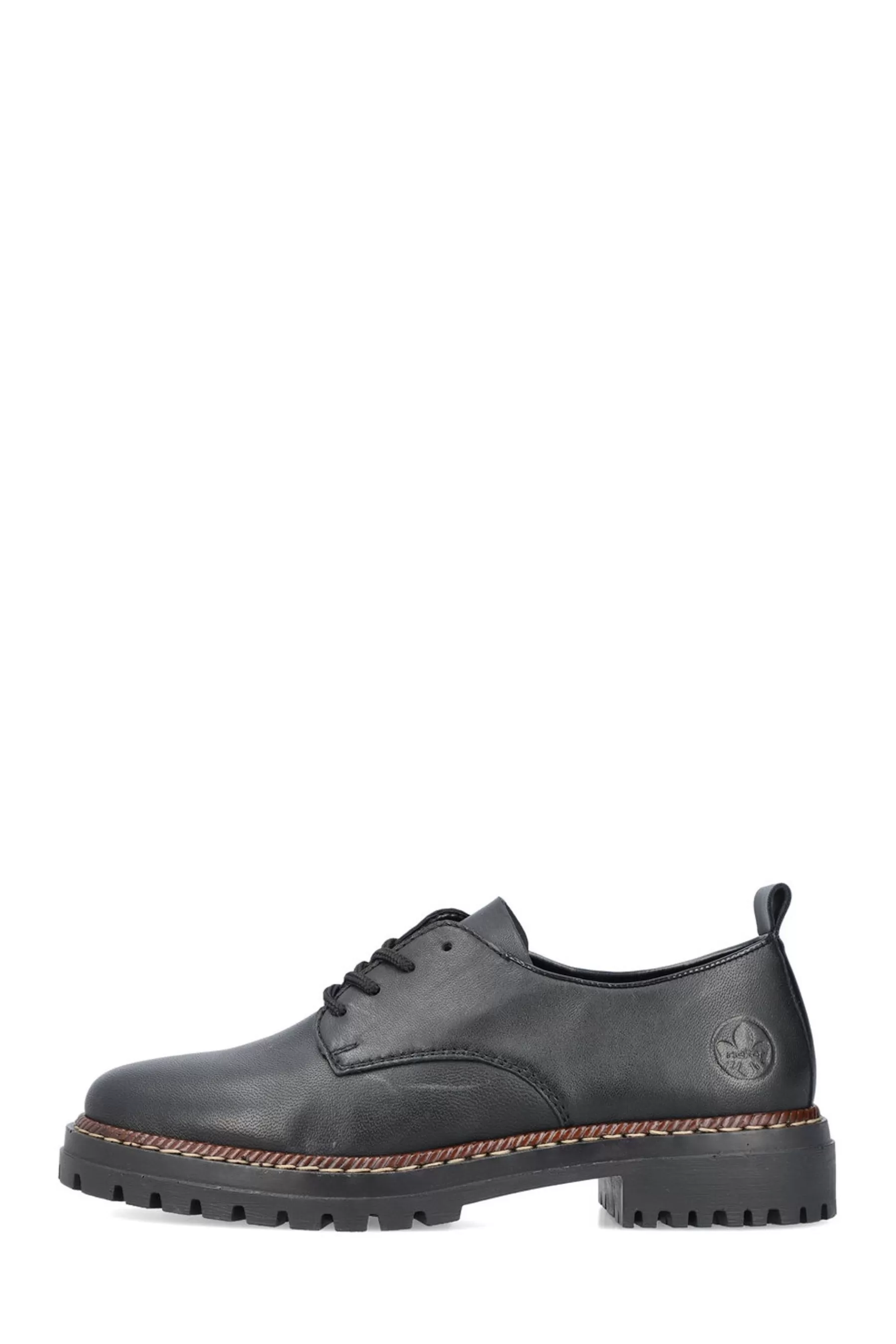 Rieker Flat- Womens Lace-Up Shoes Black