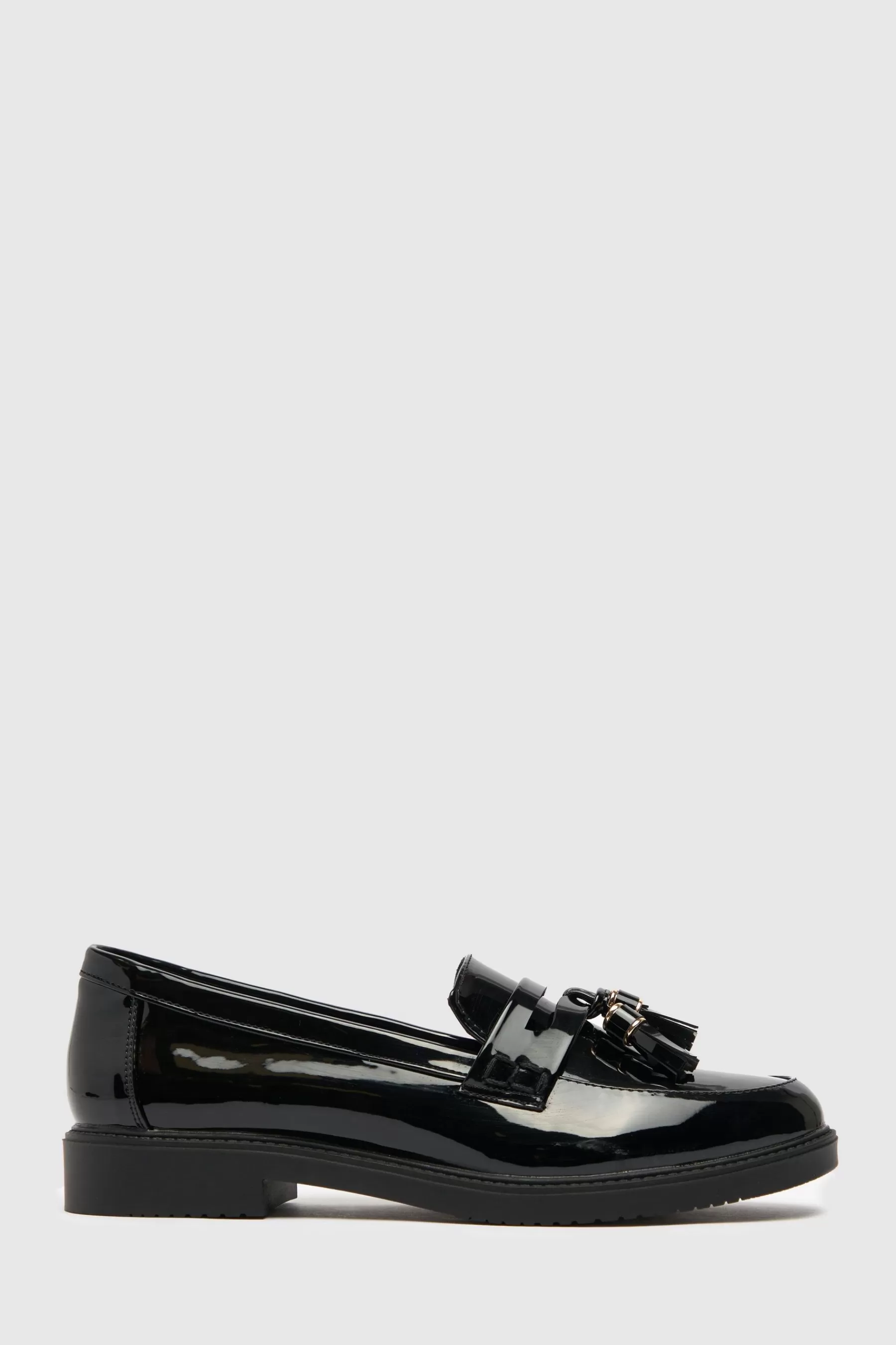 Schuh Flat- Lane Tassel Loafers Black