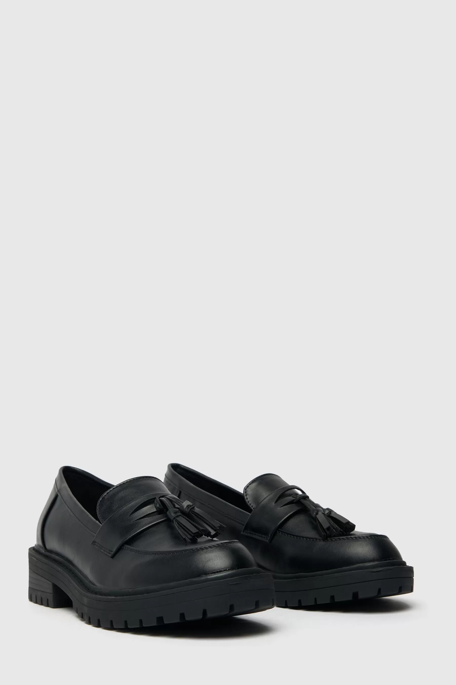 Schuh Flat- Lexi Chunky Tassel Loafers Black