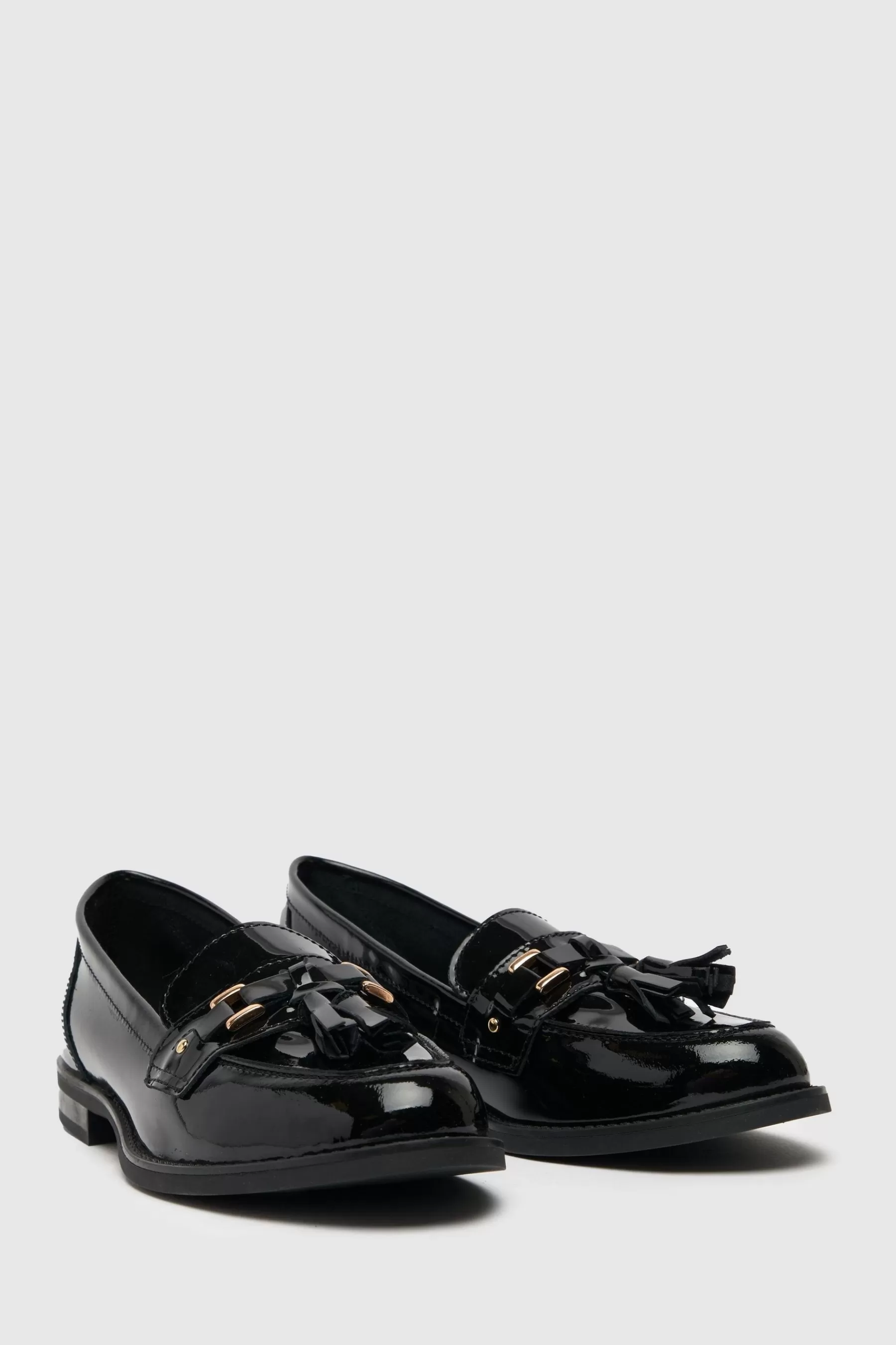 Schuh Flat- Liv Patent Tassel Loafers Black