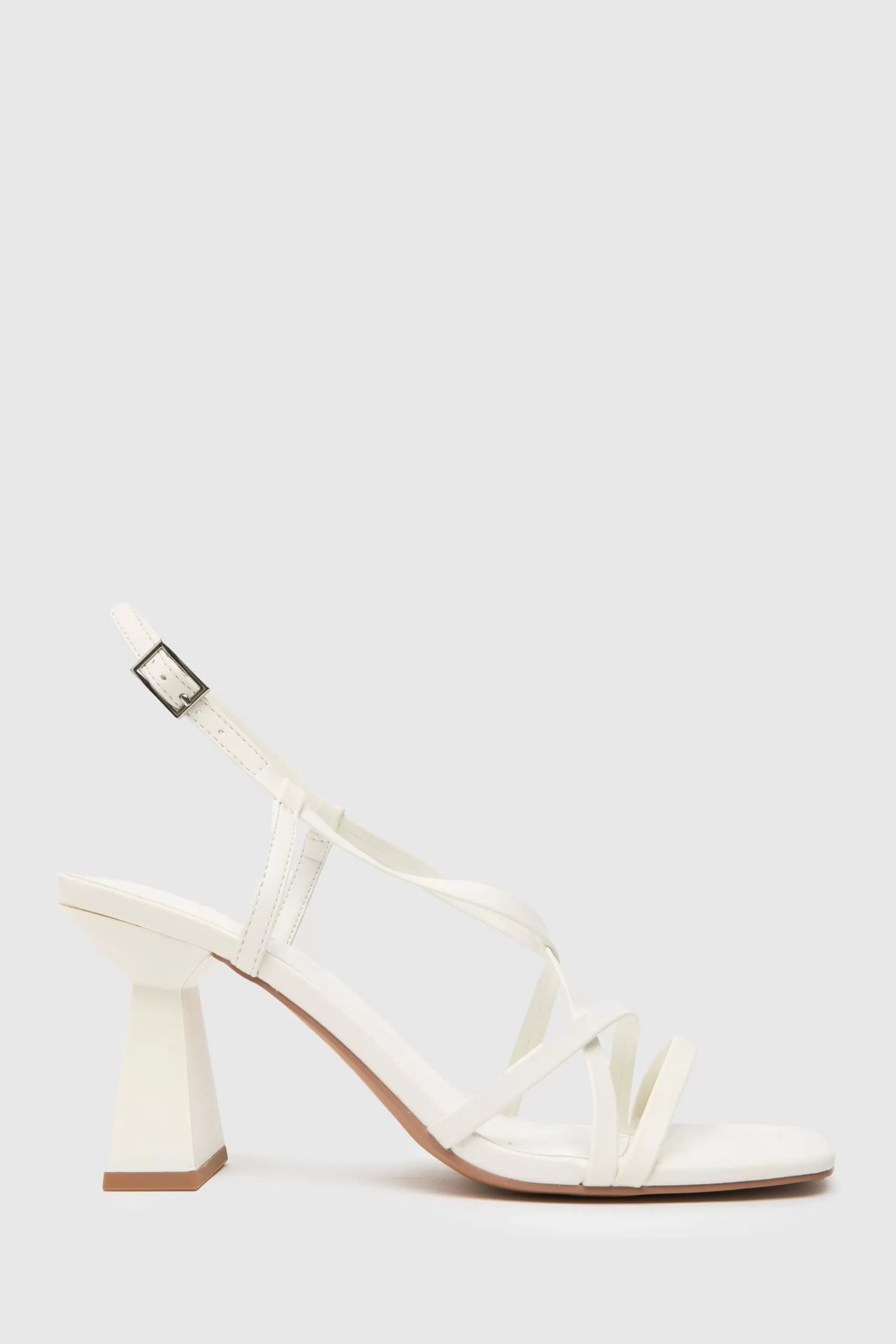 Schuh Sandals- Scarlett Flared Block Sandals White