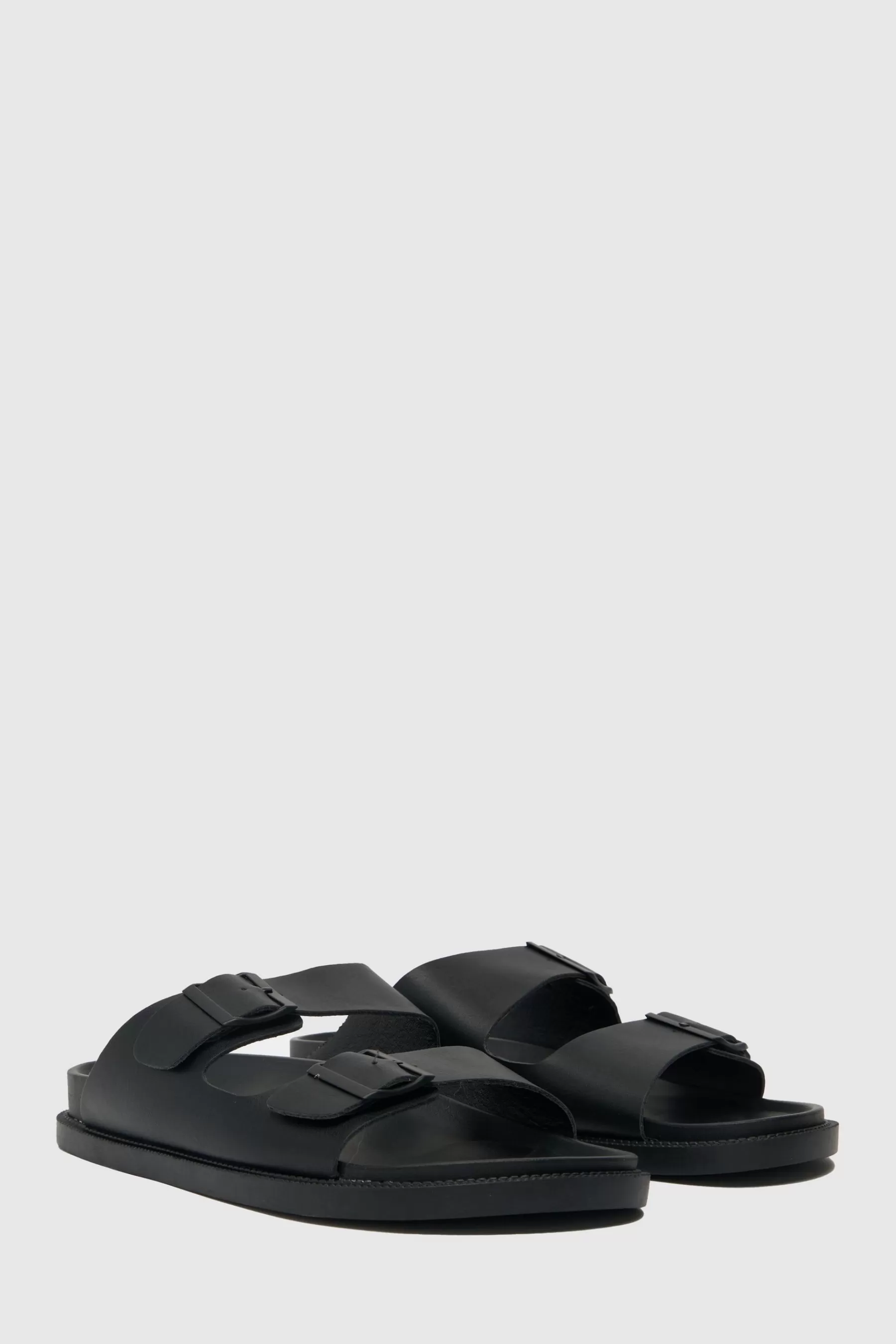 Schuh Sandals- Tulsa Buckle Footbed Sandals Black