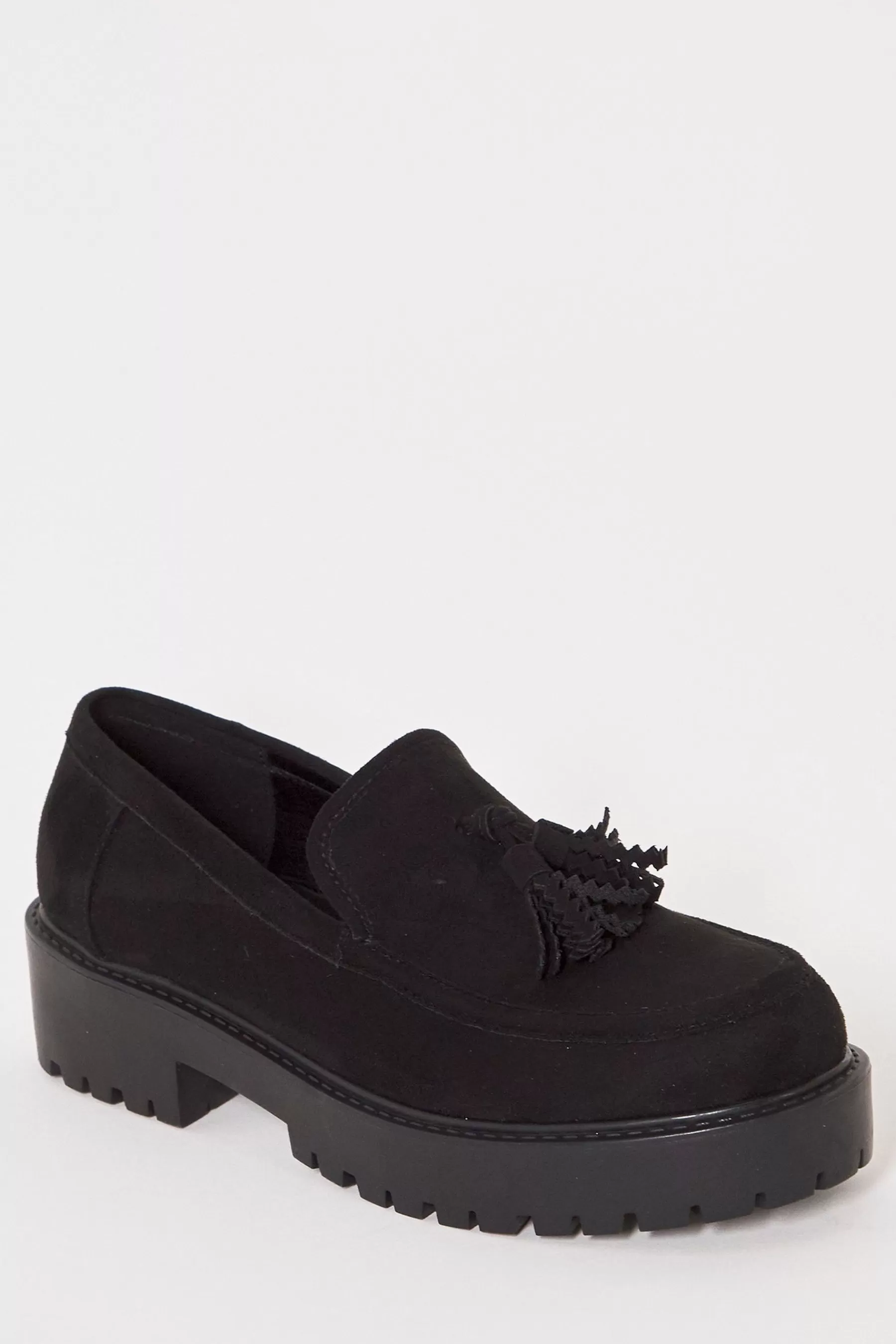 Simply Be Heels | Extra Wide Fit Classic Chunky Sole Loafers Black