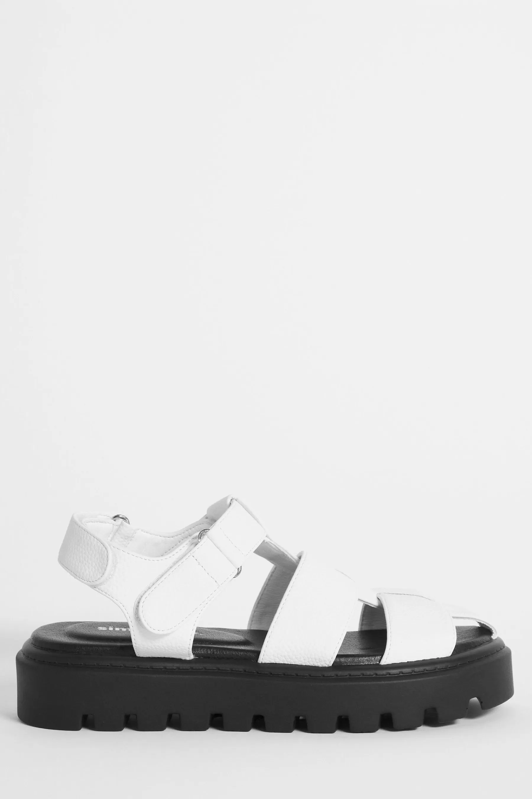 Simply Be Sandals- Fisherman Chunky Sandals White