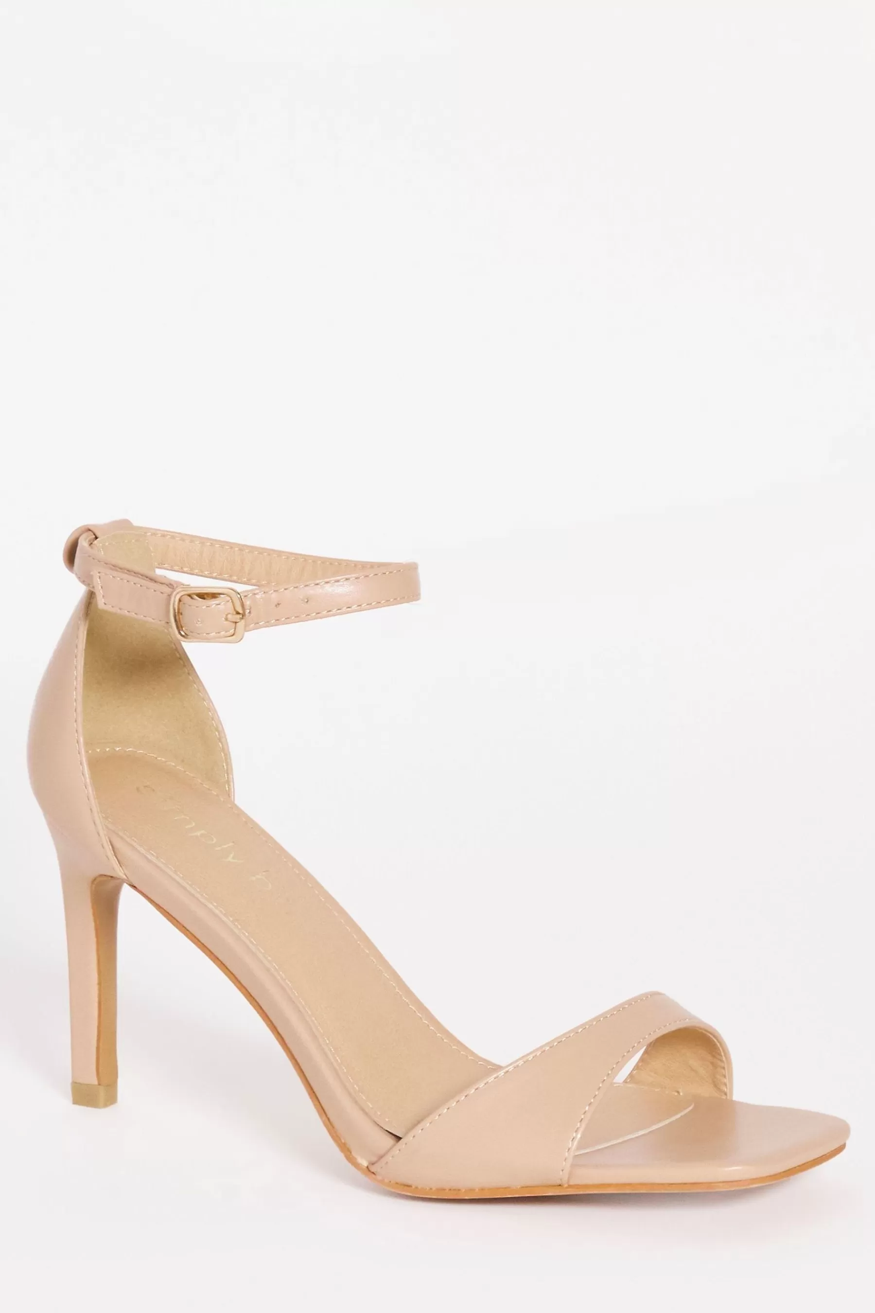 Simply Be Heels- Savona Barely There Wide Fit Heeled Sandals Nude