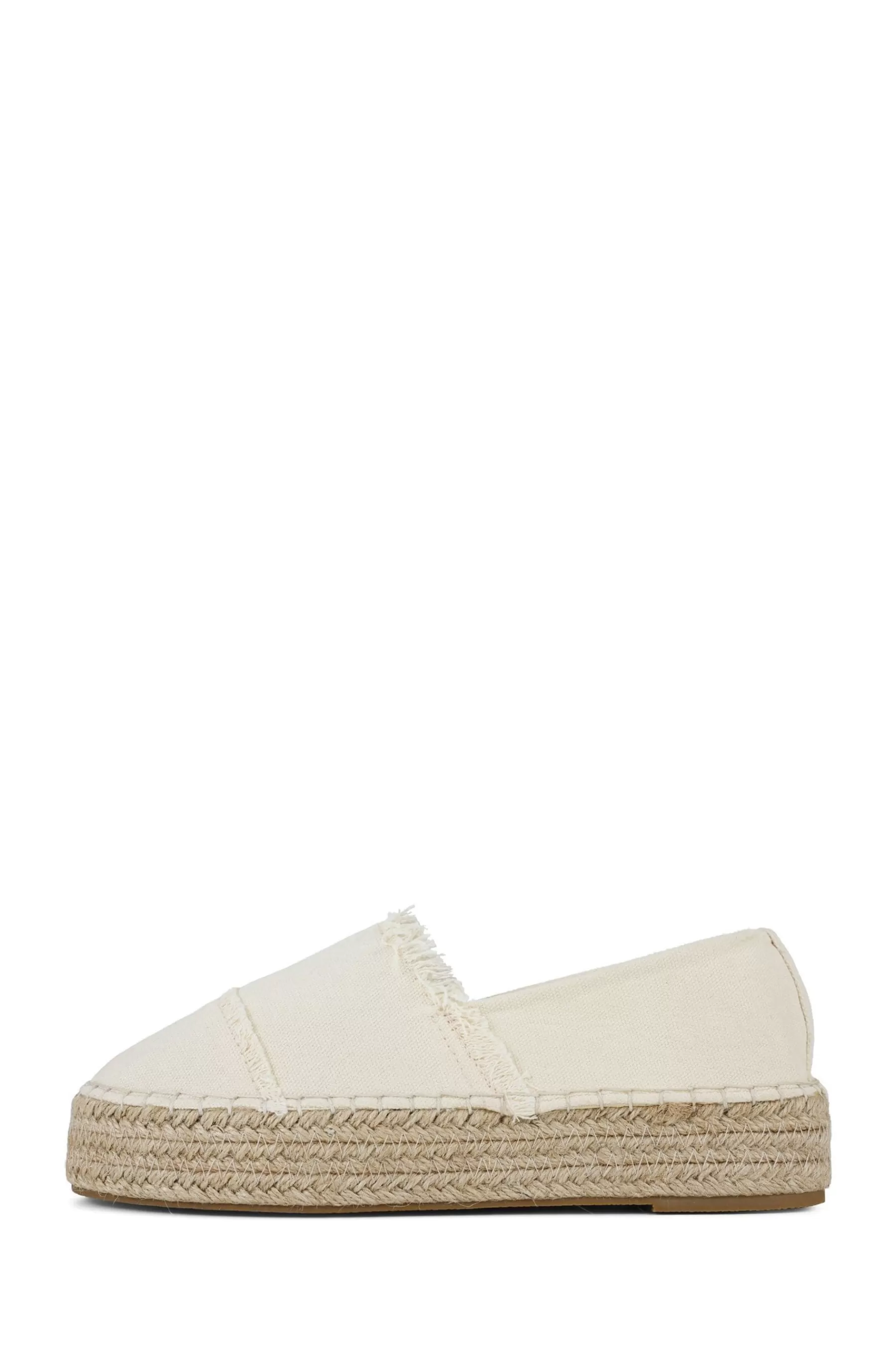 South Beach Flat- Frayed Espadrille Cream