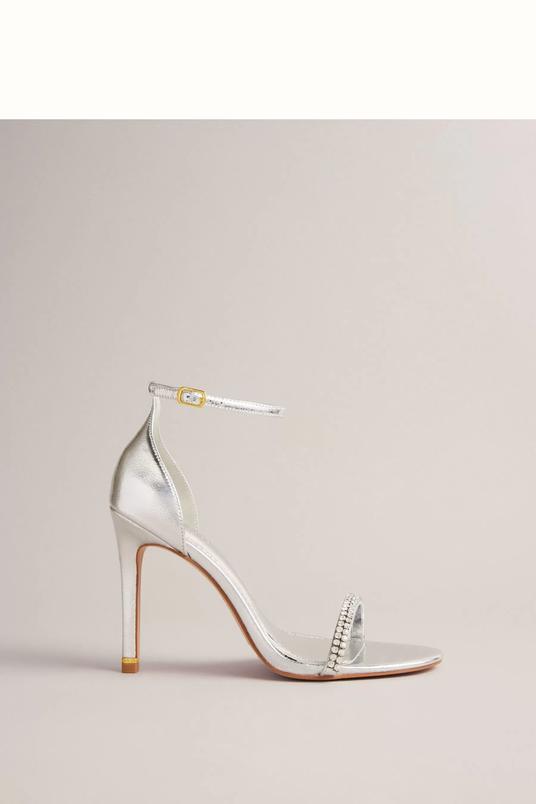 Ted Baker Sandals | Helenni Crystal Strap Heeled Sandals Silver