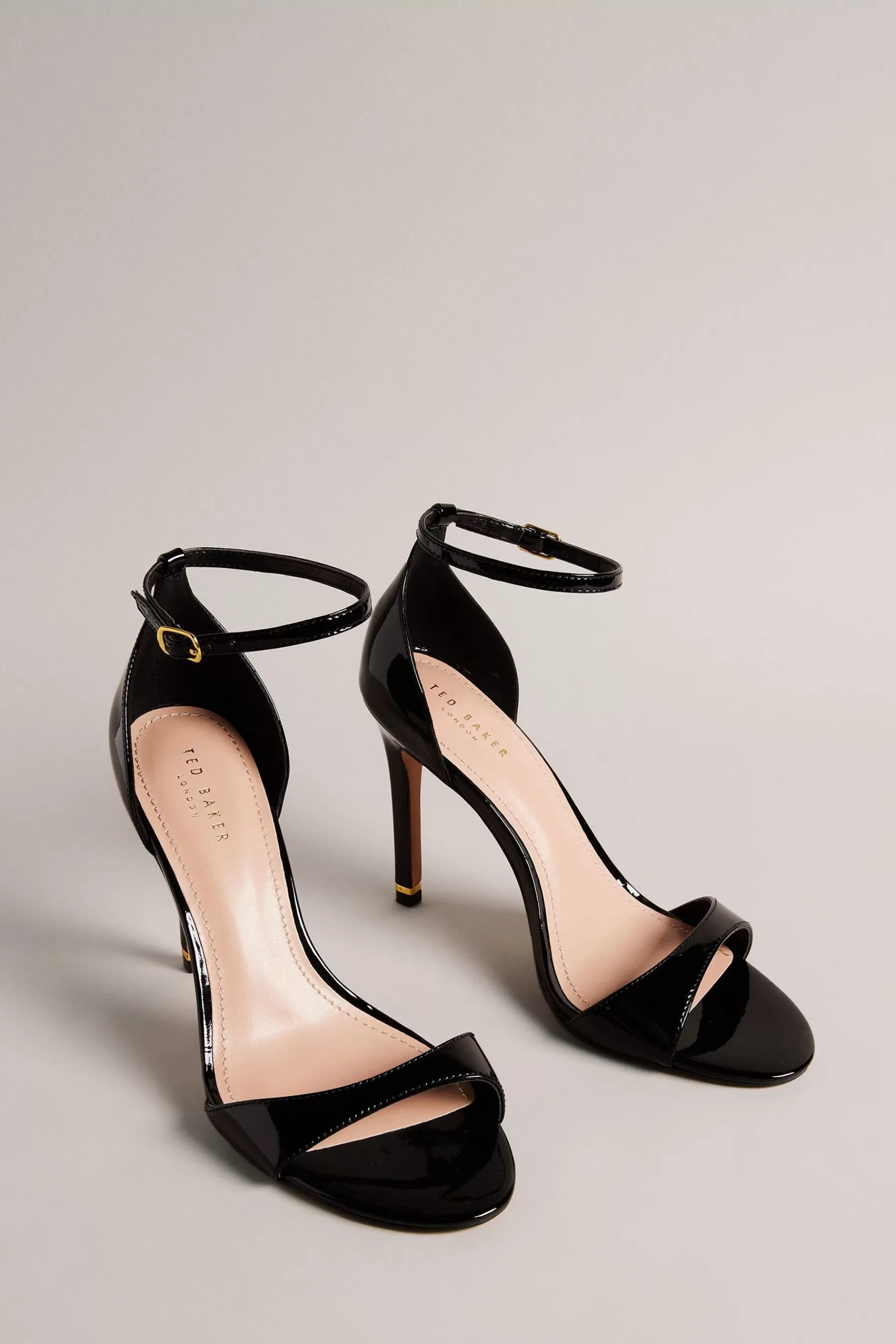 Ted Baker Sandals | Helmia Patent 103Mm Ankle Strap Sandals Black