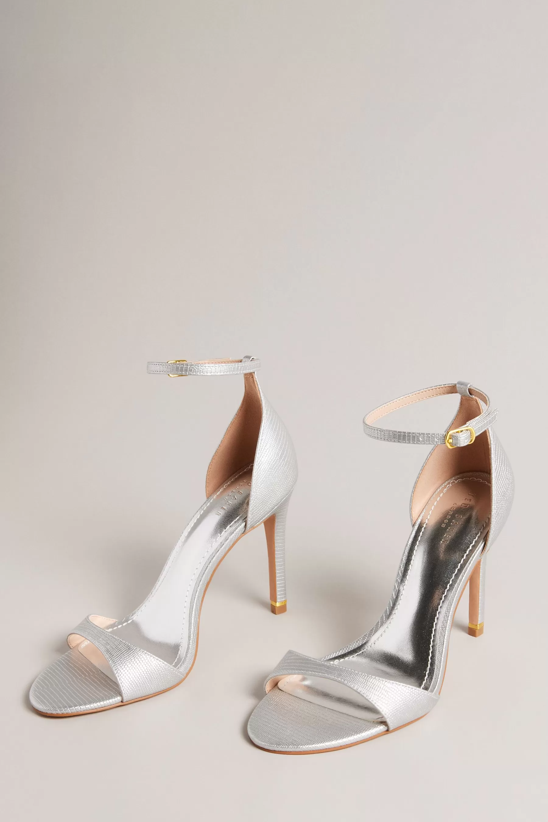 Ted Baker Sandals | Helmiam Ankle Strap 103Mm Heeled Sandals Silver