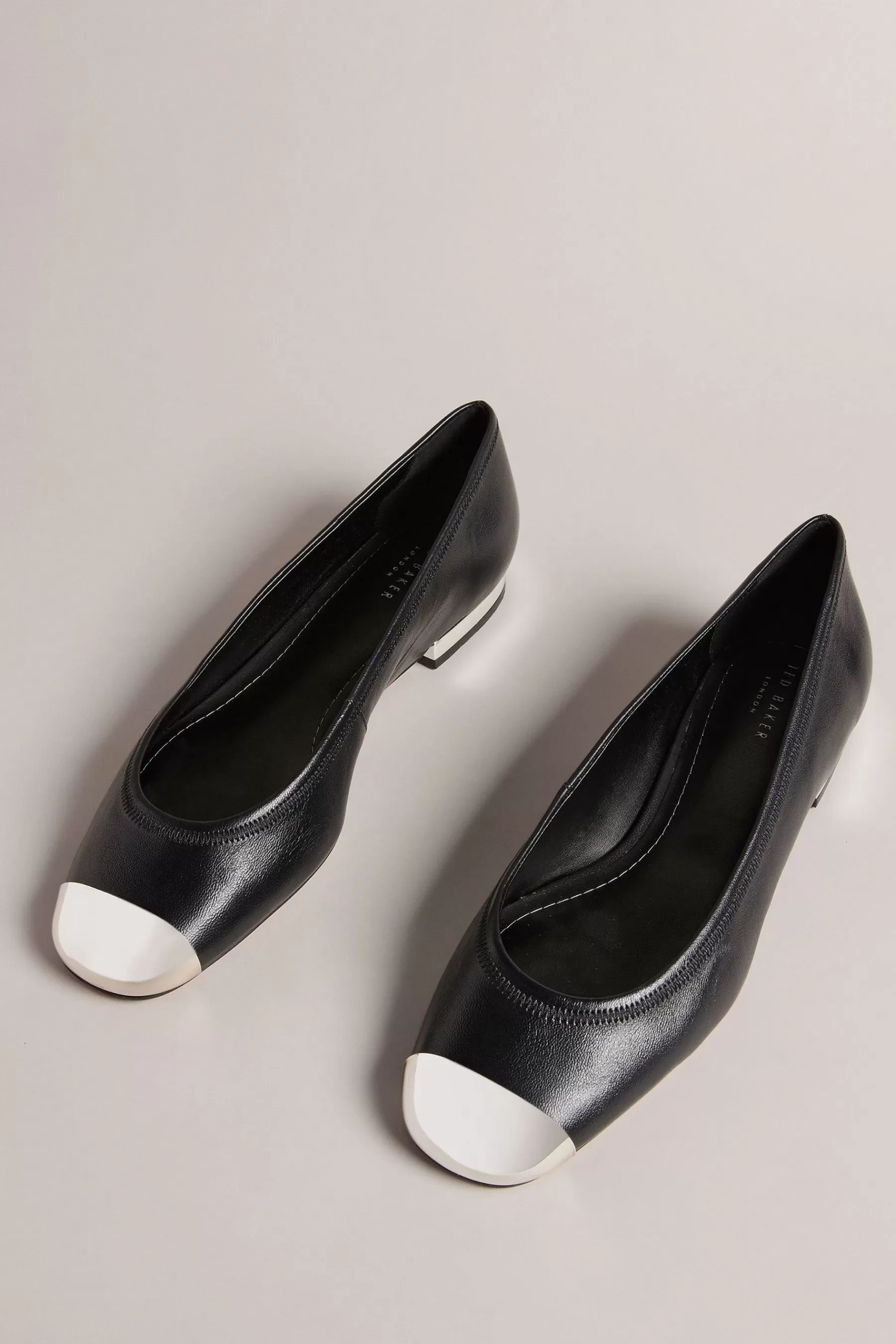 Ted Baker Flat- Kareh Toe Cap Ballet Shoes Black