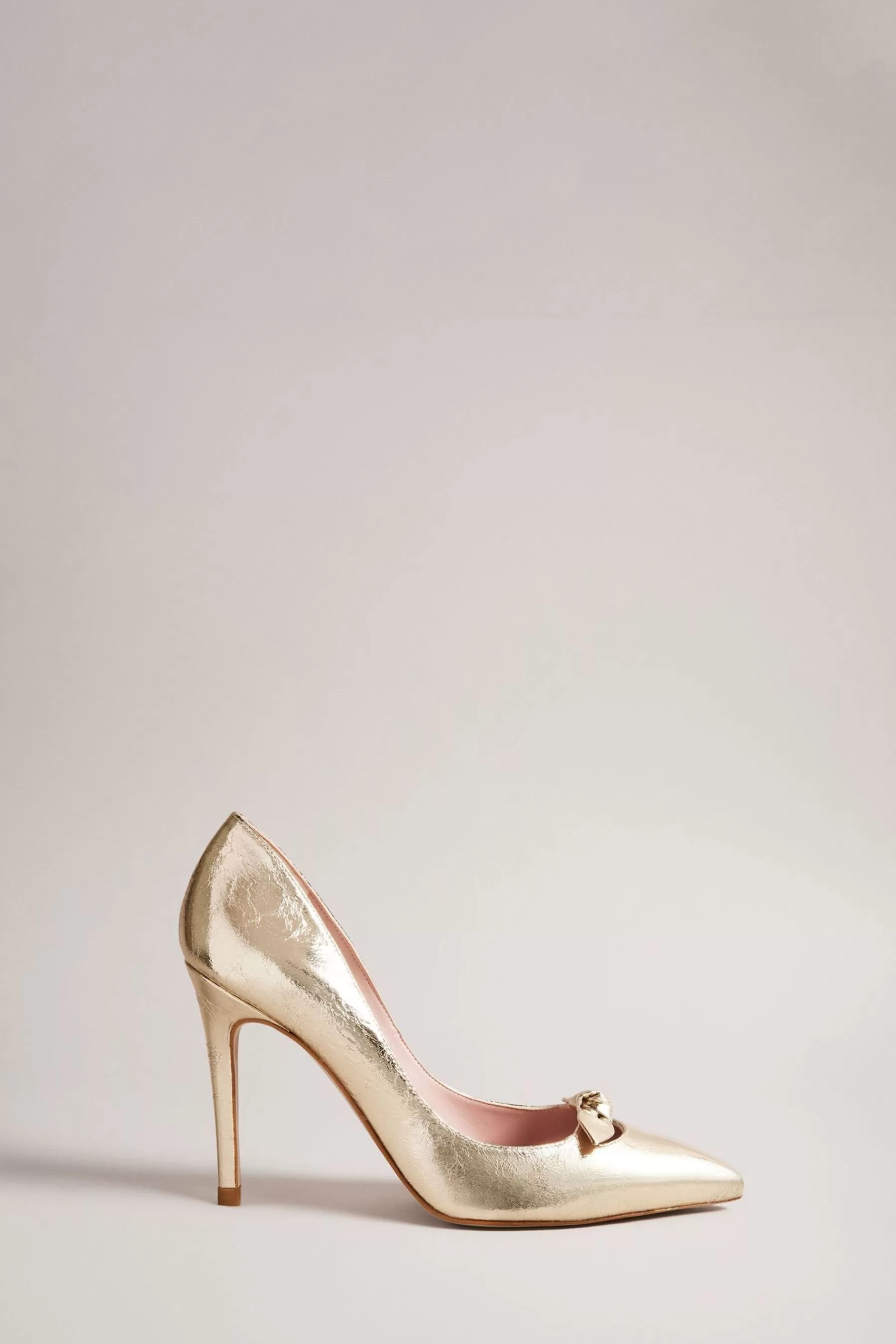 Ted Baker Heels | Telila Bow Court Shoes - 100Mm Gold