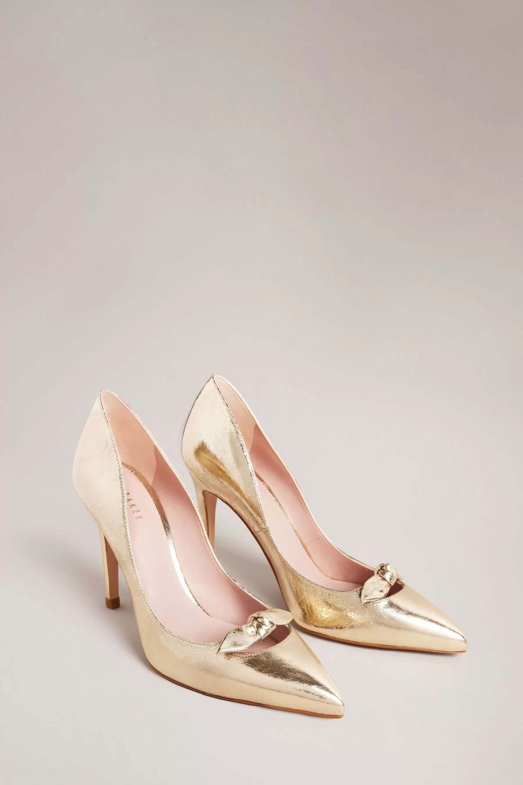 Ted Baker Heels | Telila Bow Court Shoes - 100Mm Gold