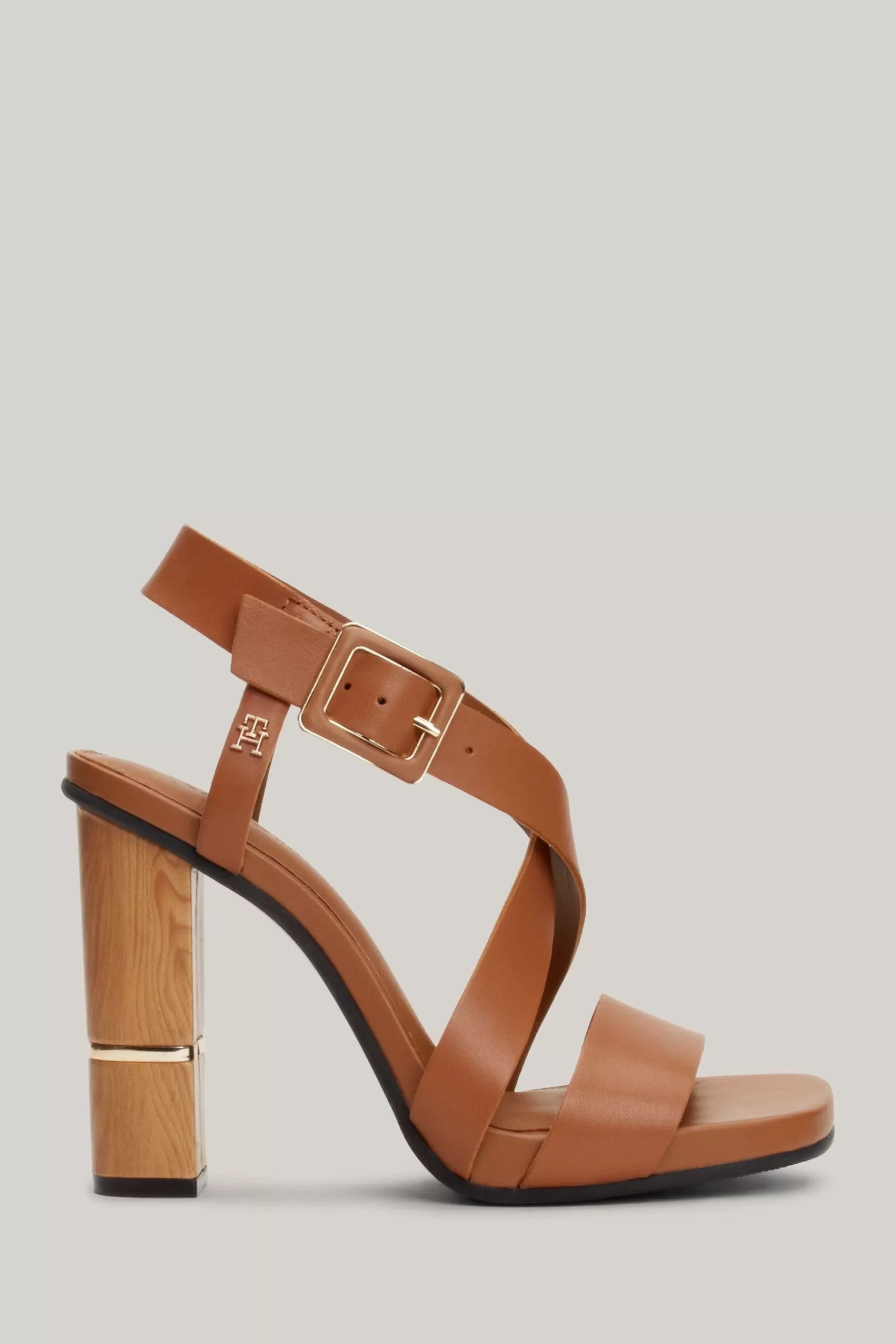 Tommy Hilfiger Sandals- Block High Heels Brown