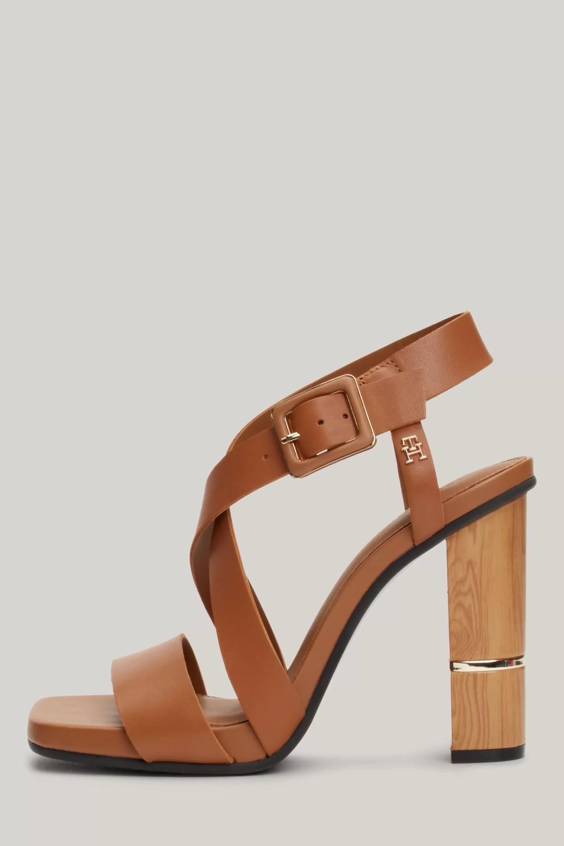 Tommy Hilfiger Sandals- Block High Heels Brown