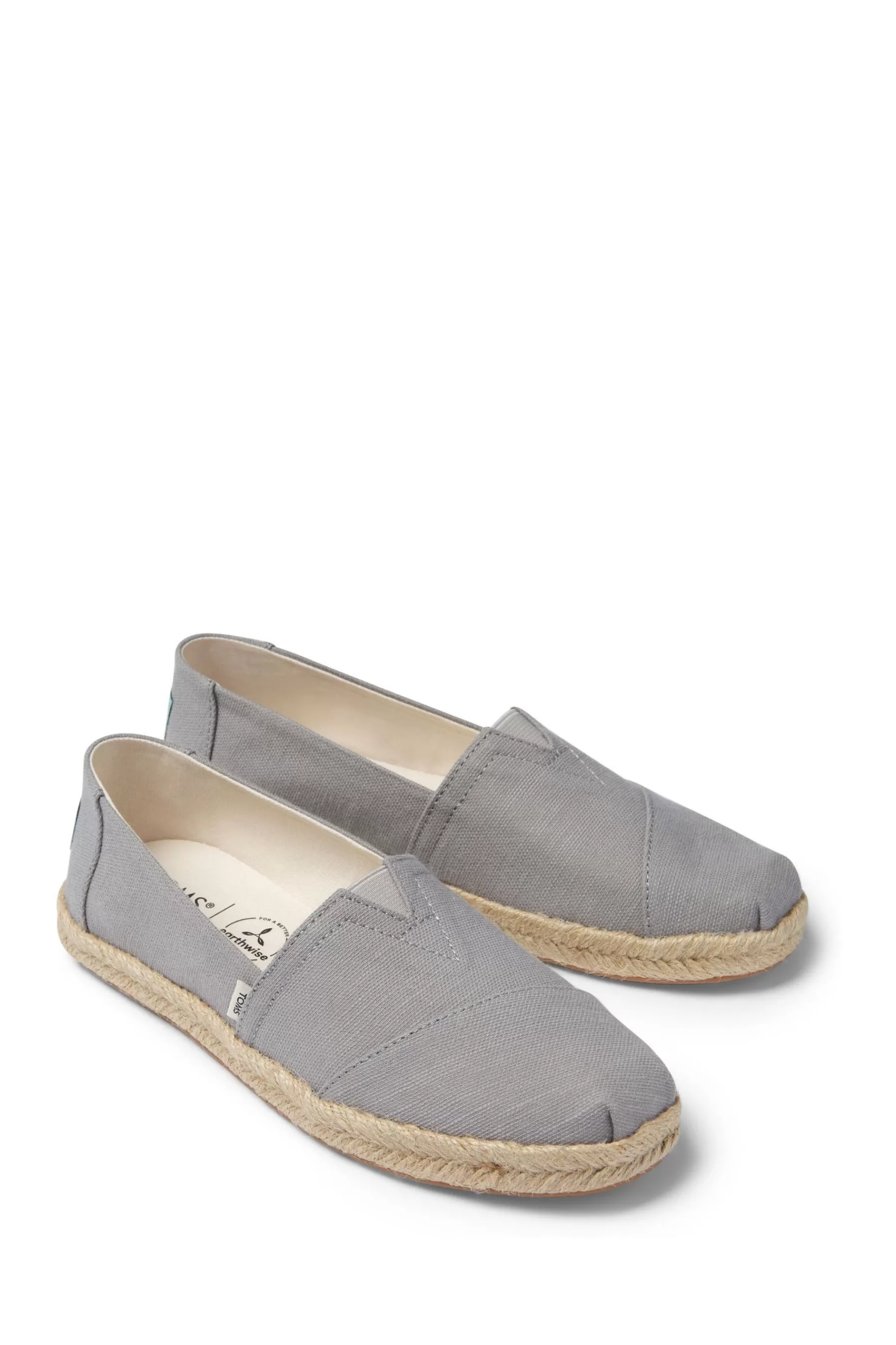 Toms Flat- Drizzle Slubby Woven Alpargata Rope Shoes Grey