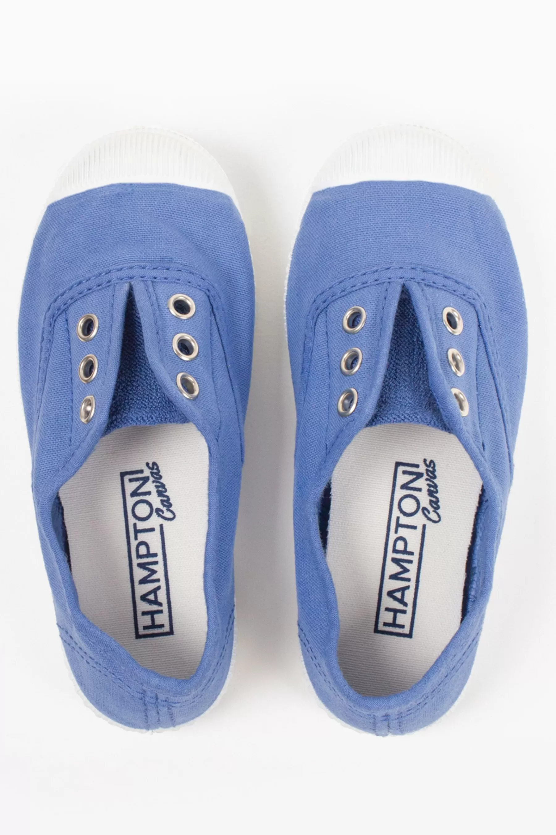 Trotters London Flat- Cornflower Plum Canvas Shoes Blue