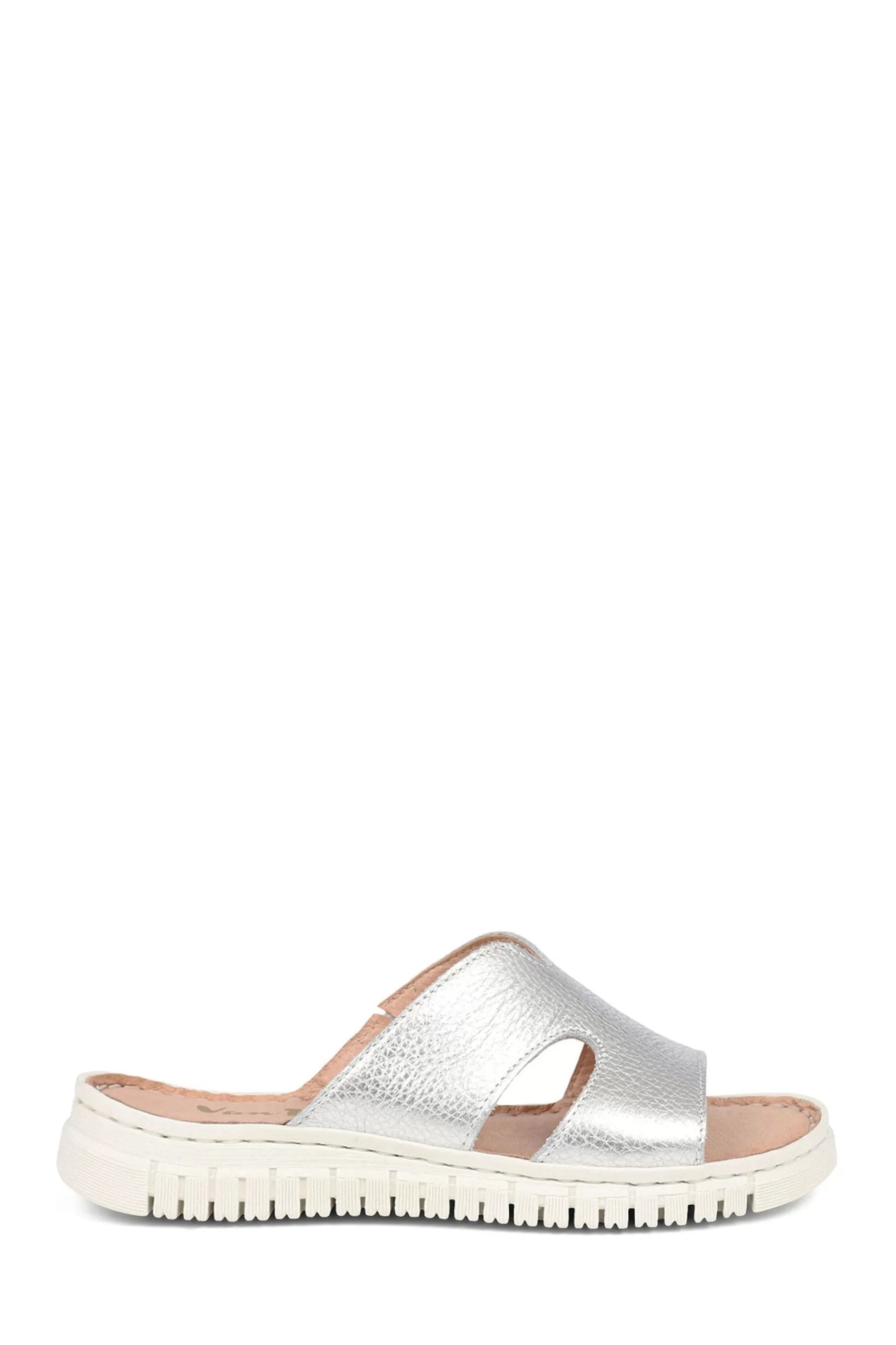 Van Dal Sandals | Leather Platform Sliders Silver