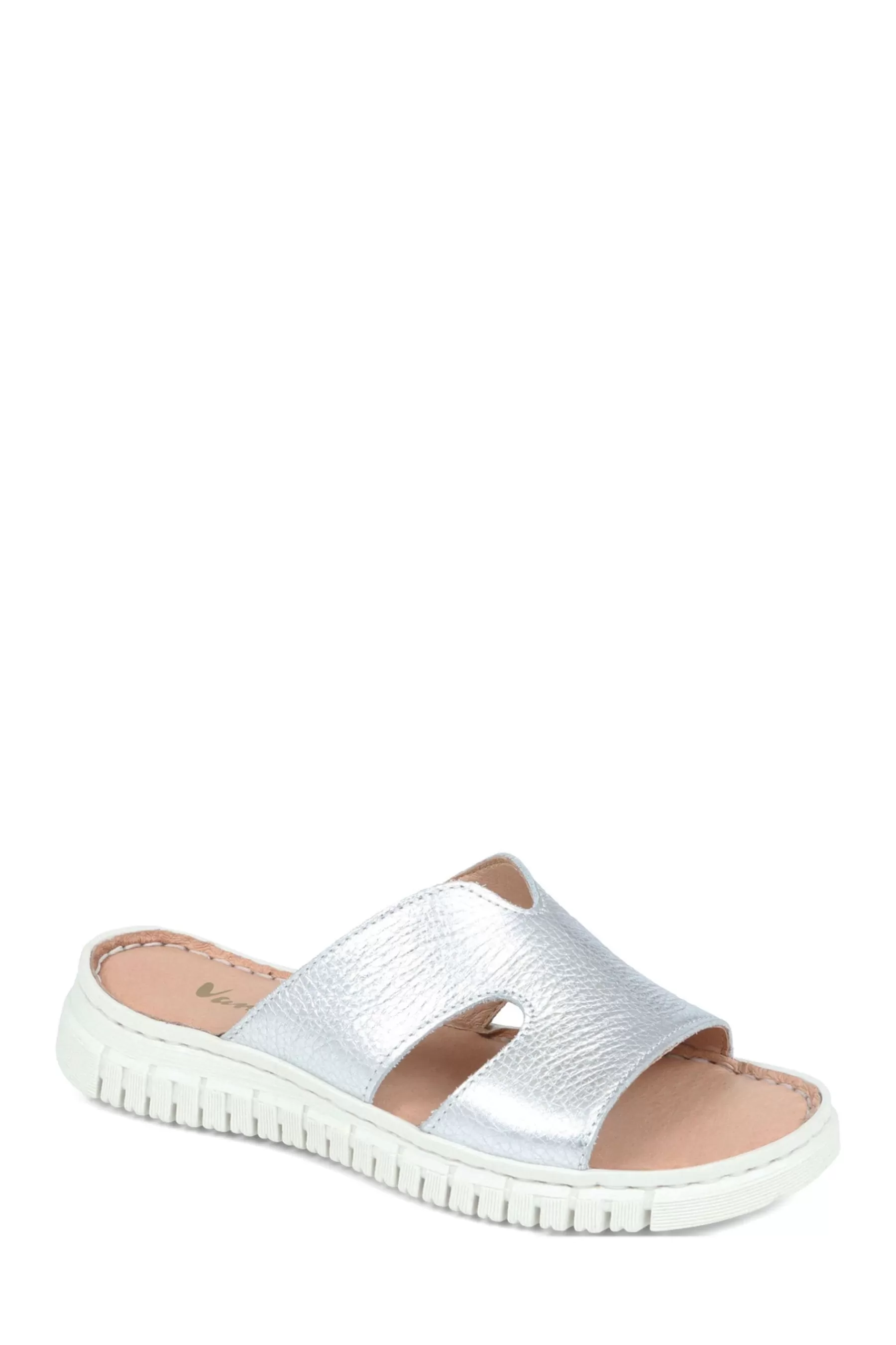 Van Dal Sandals | Leather Platform Sliders Silver